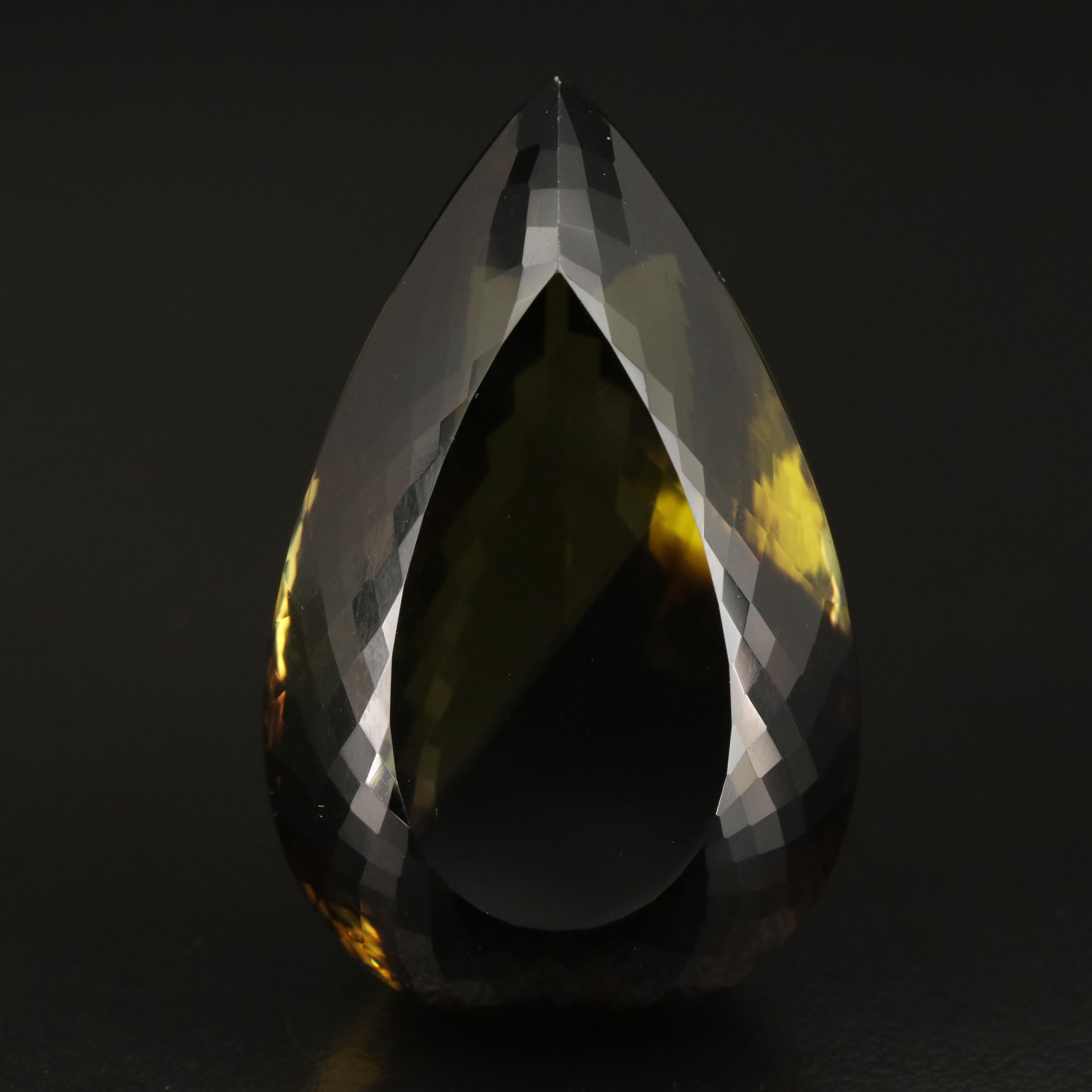Loose 196.36 CT Pear Faceted Quartz