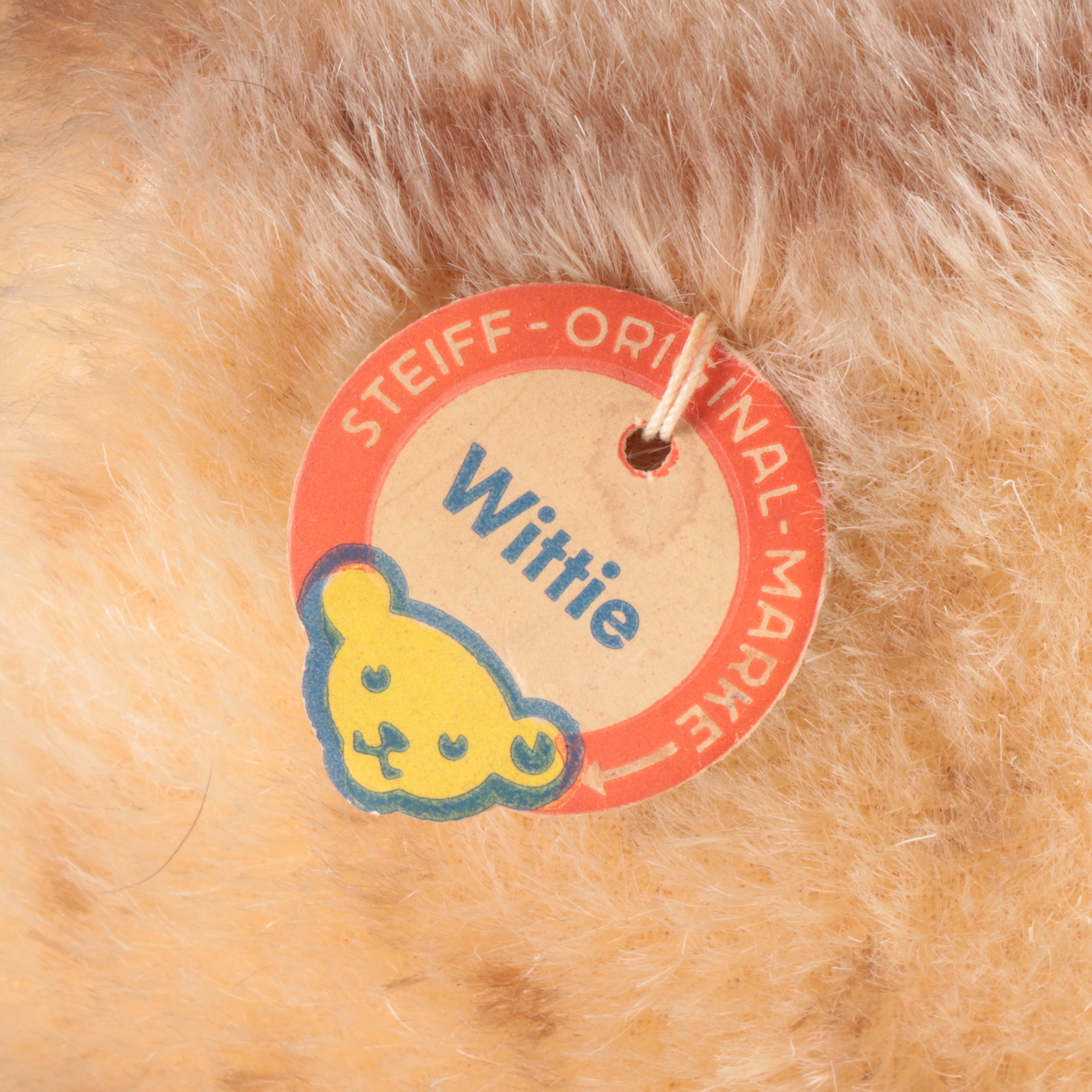 Steiff "Wittie" Mohair Owl Stuffed Toy, Mid-20th Century