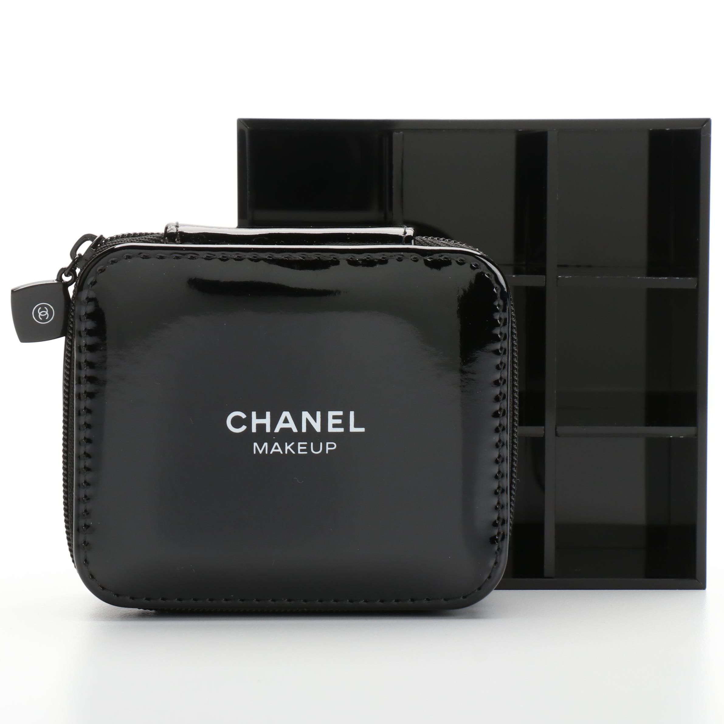 Chanel Beauté Promotional Zip-Around Makeup Pouch and Organizer with Box