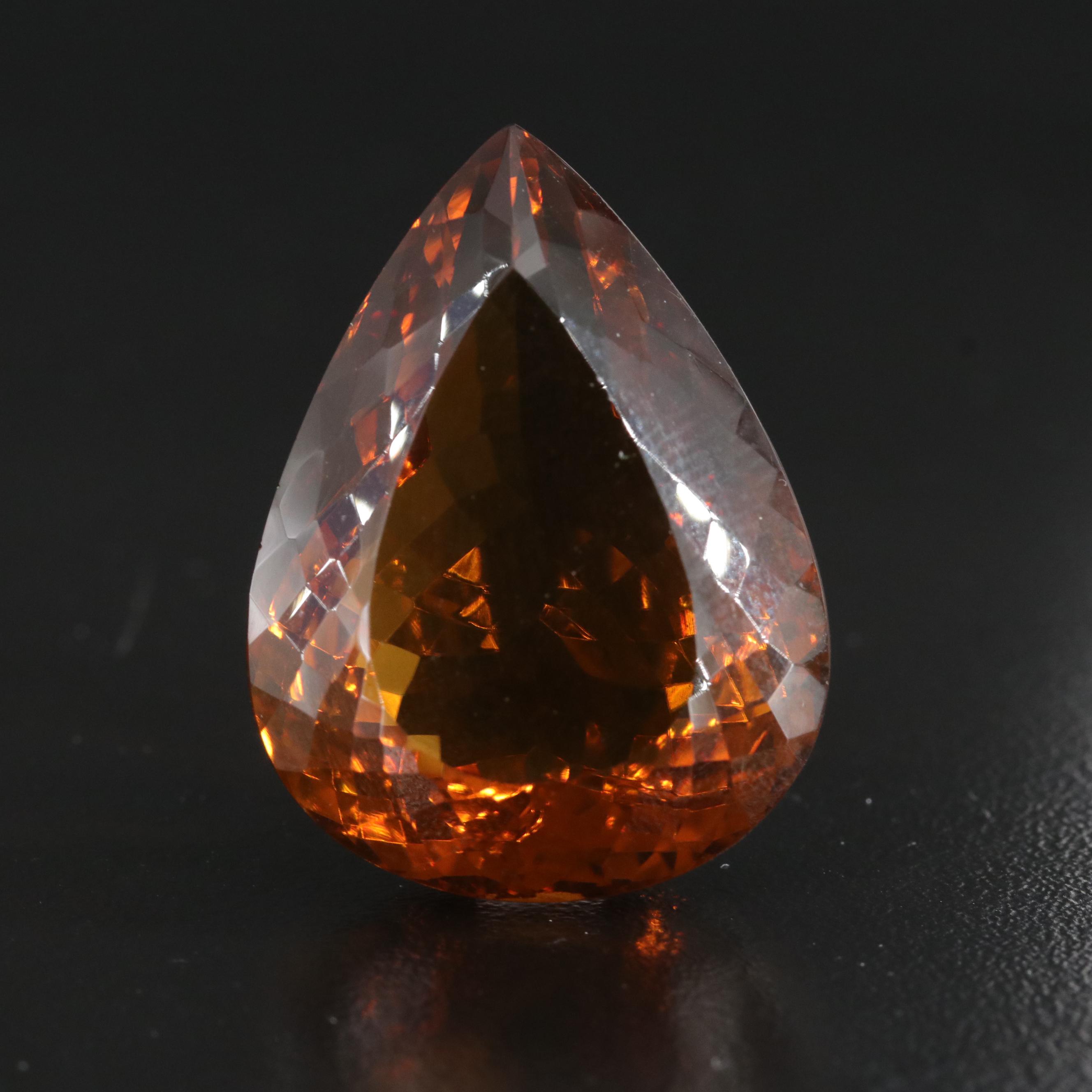 Loose 65.03 CT Pear Faceted Smoky Quartz