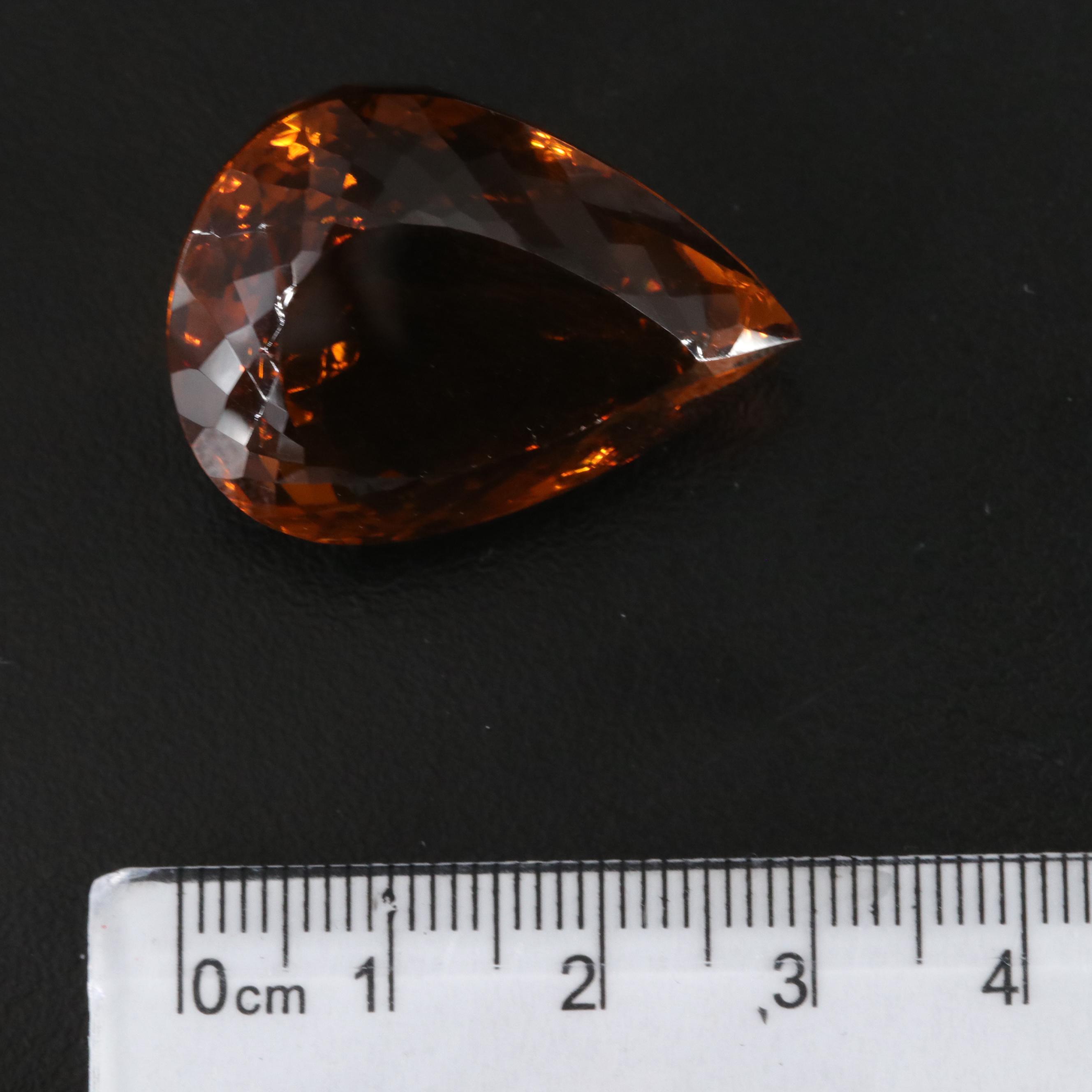 Loose 65.03 CT Pear Faceted Smoky Quartz