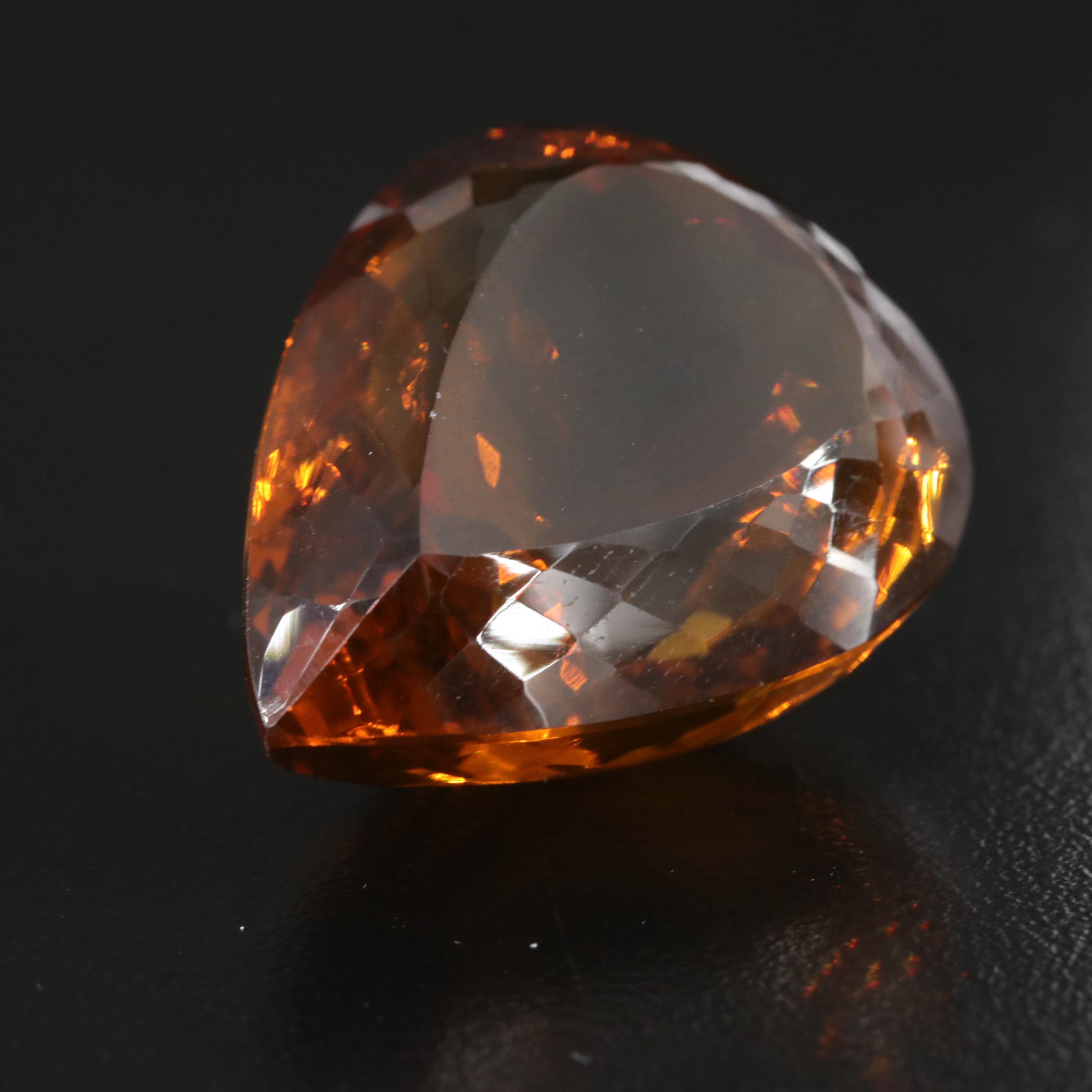 Loose 65.03 CT Pear Faceted Smoky Quartz