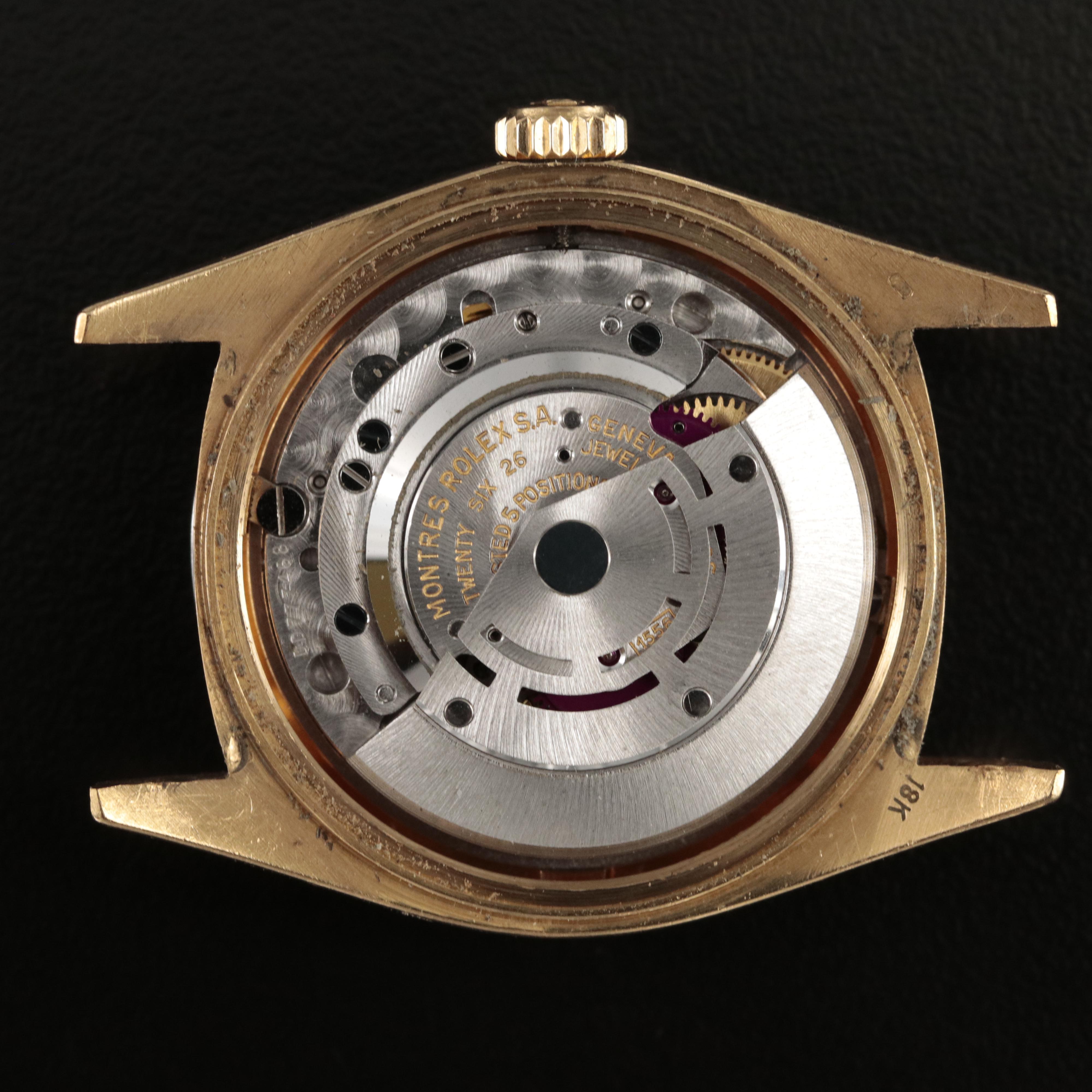 1974 Rolex Day-Date 1.09 CTW Diamond Bezel and Dial 18K Watch