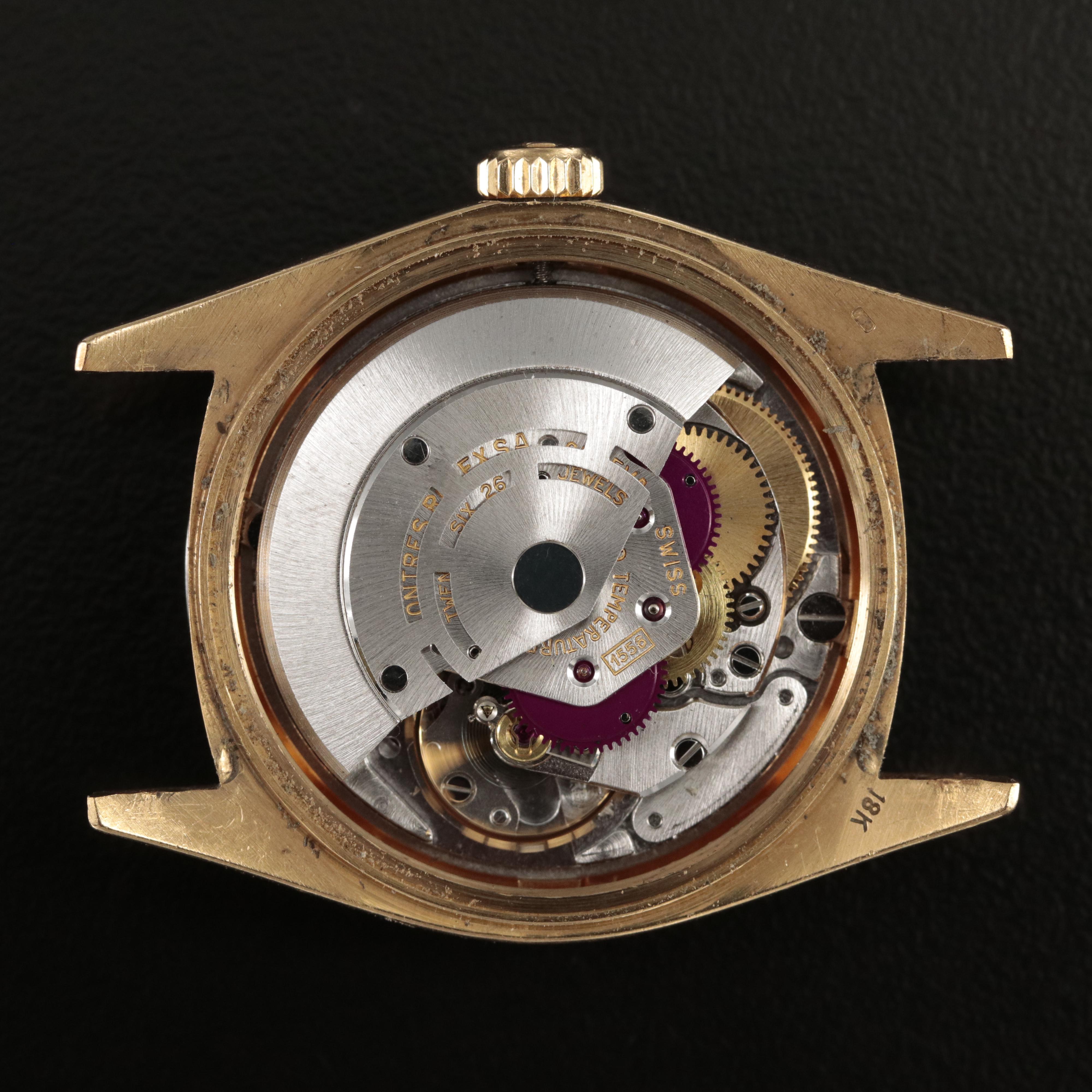 1974 Rolex Day-Date 1.09 CTW Diamond Bezel and Dial 18K Watch