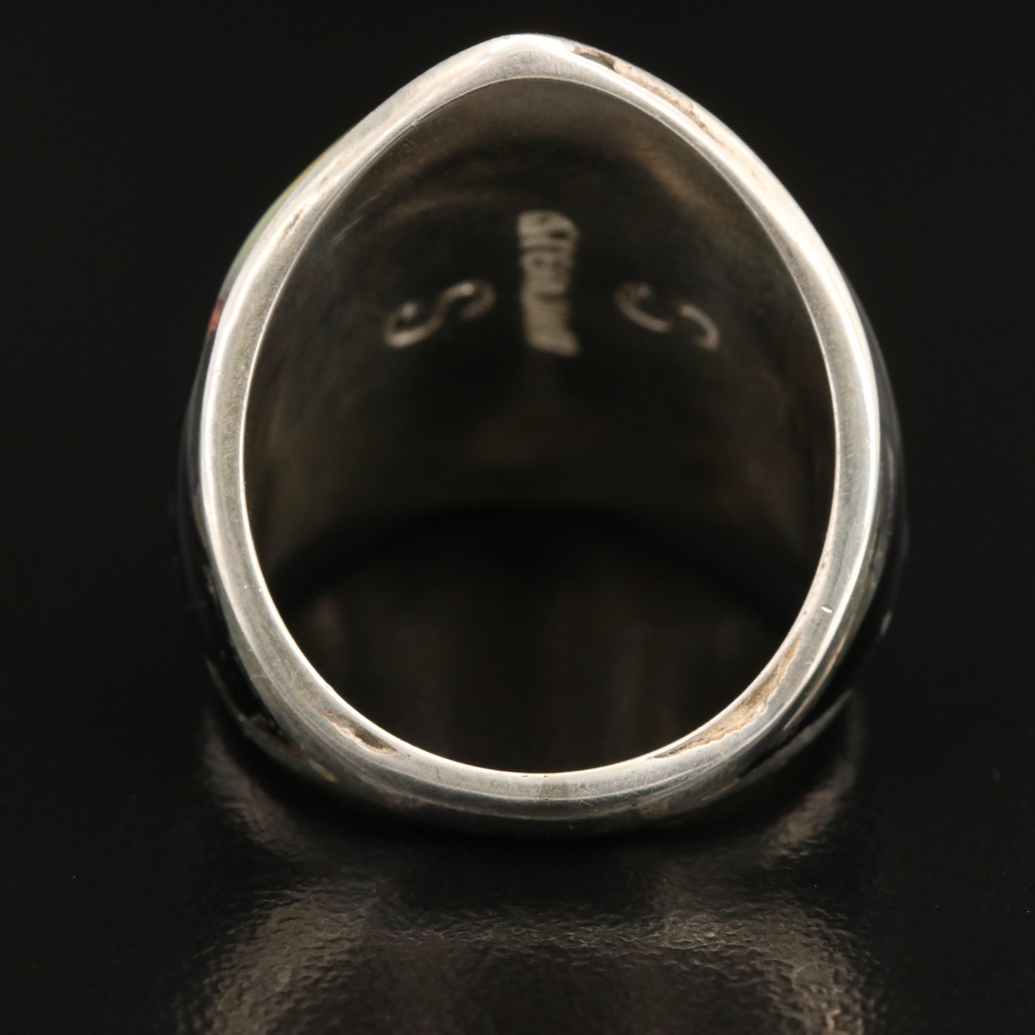 Signed Sterling Constellation Inlay Ring