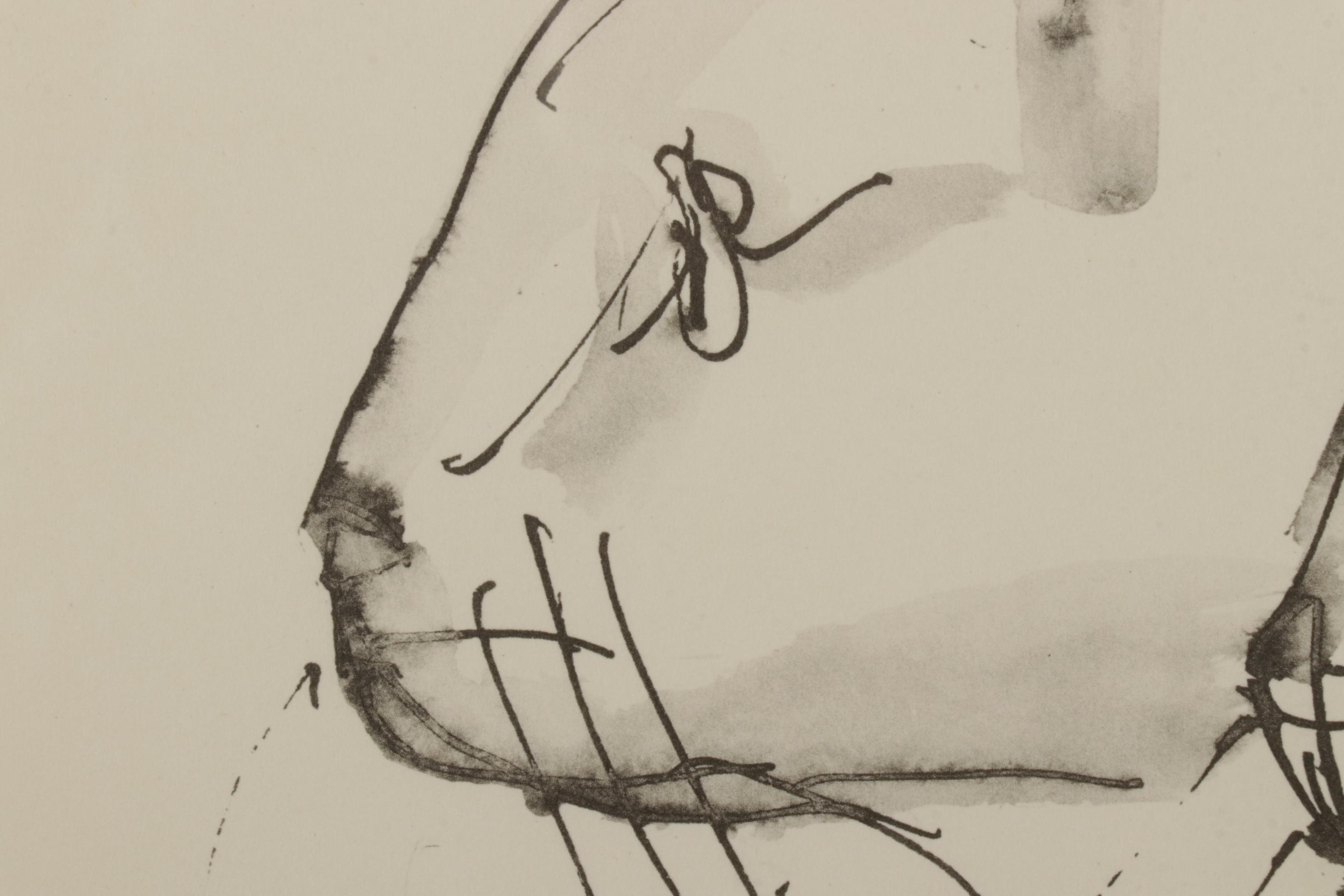 Collotype After Pablo Picasso "Le chat" From "40 Dessins de Picasso," 1957