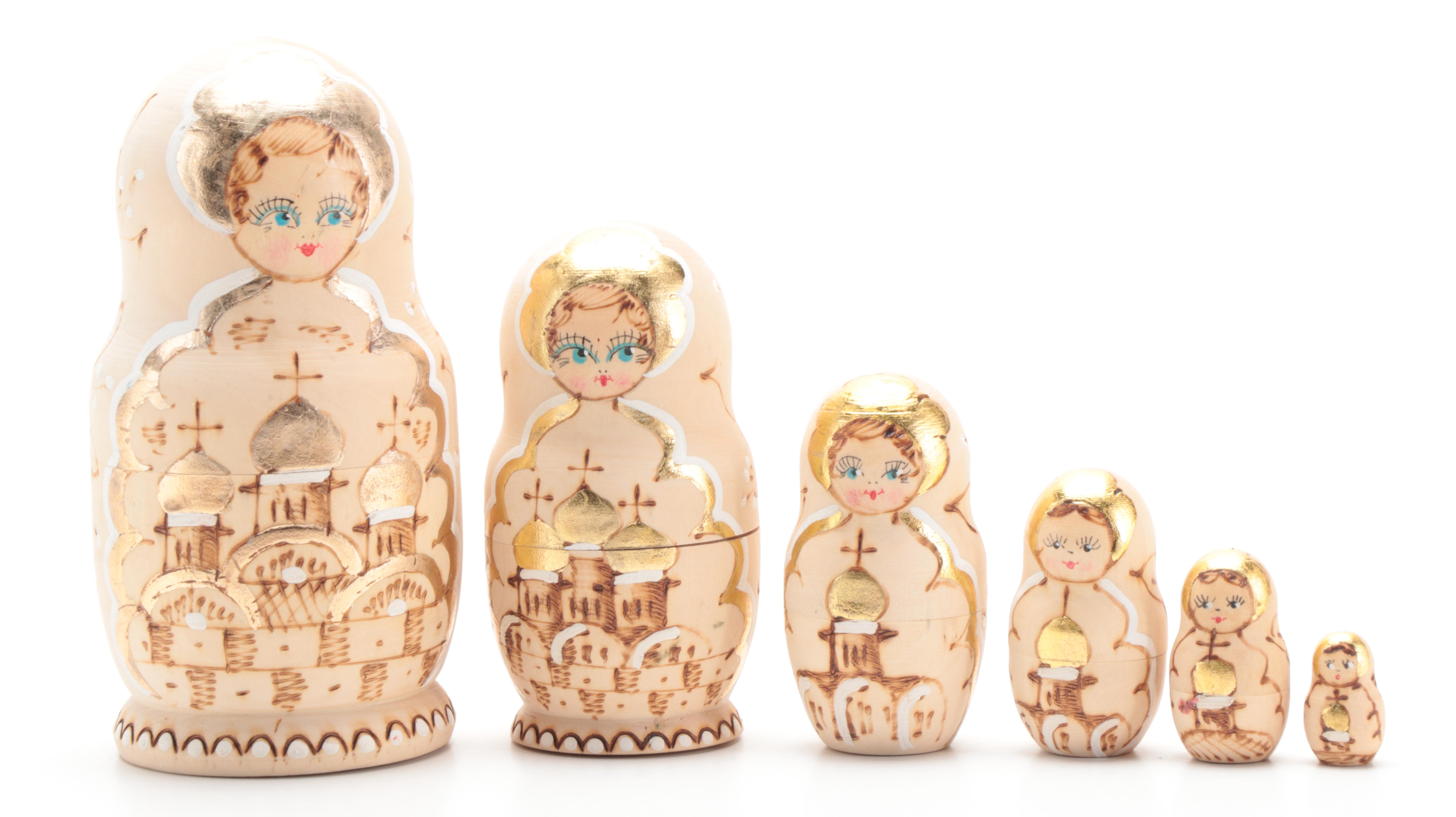 Russian Political Leader Matryoshka and Other Russian Matryoshka Nesting Doll