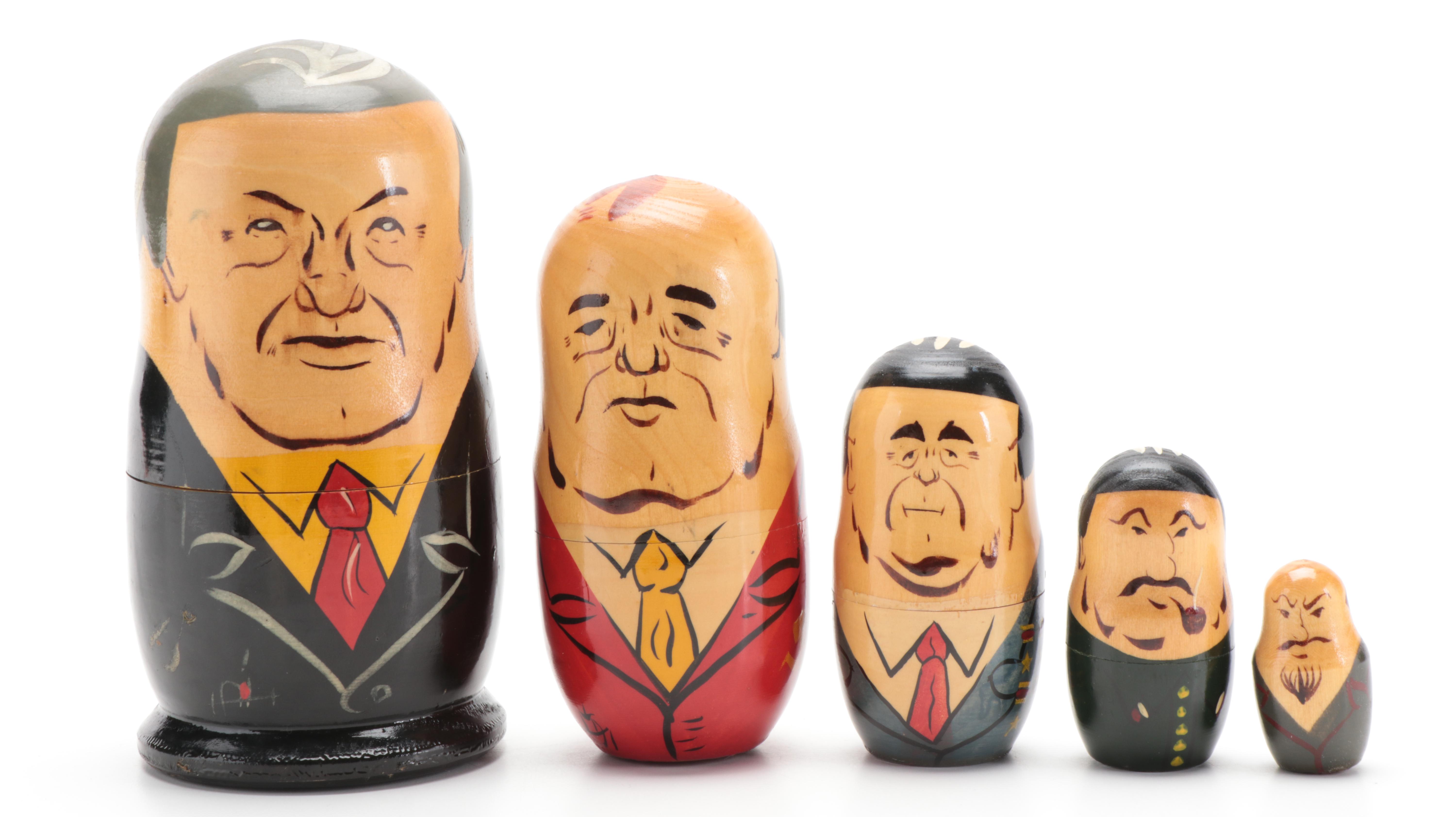 Russian Political Leader Matryoshka and Other Russian Matryoshka Nesting Doll