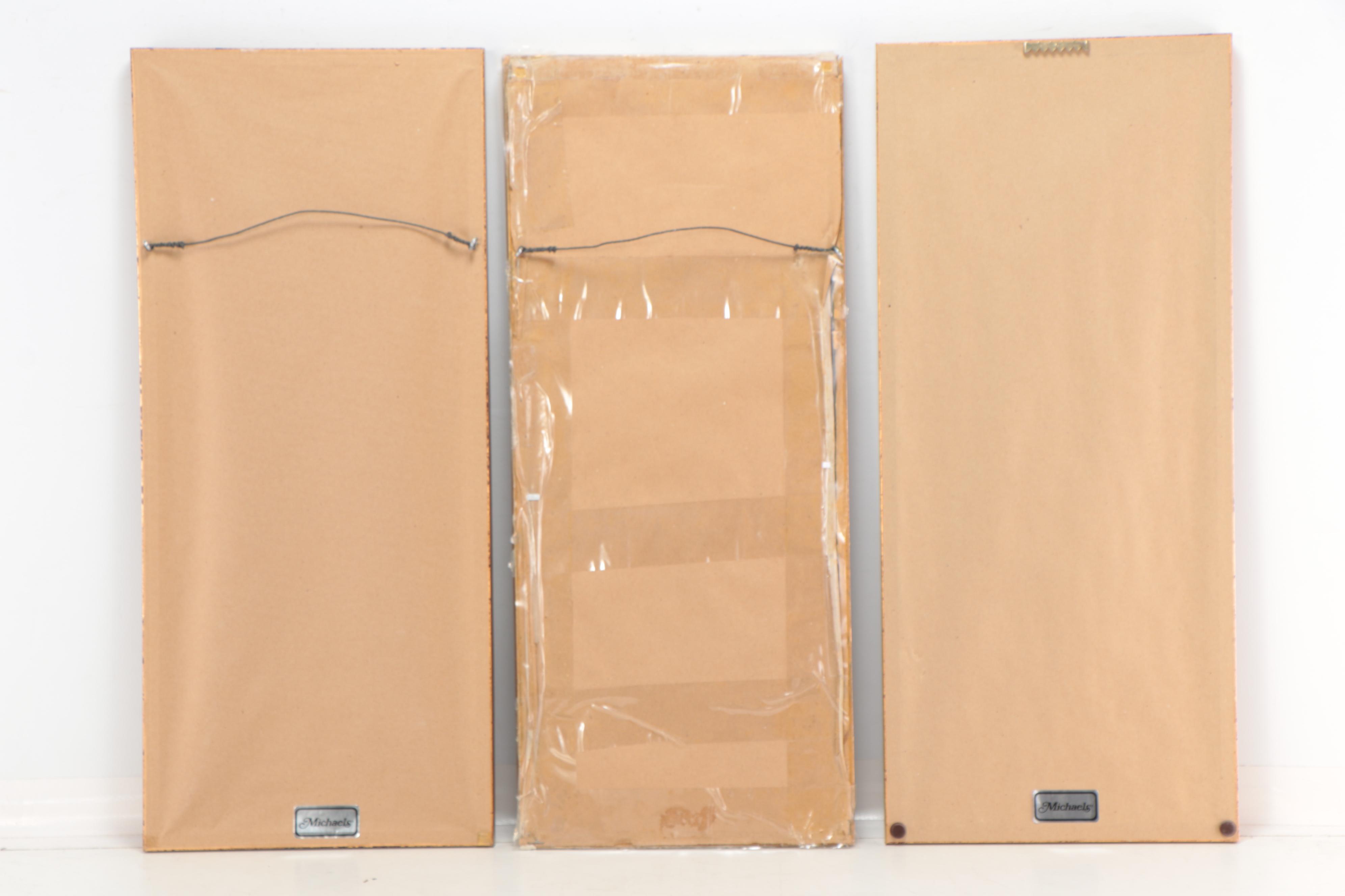 East Asian Style Silk Floral Embroidery Wall Hangings