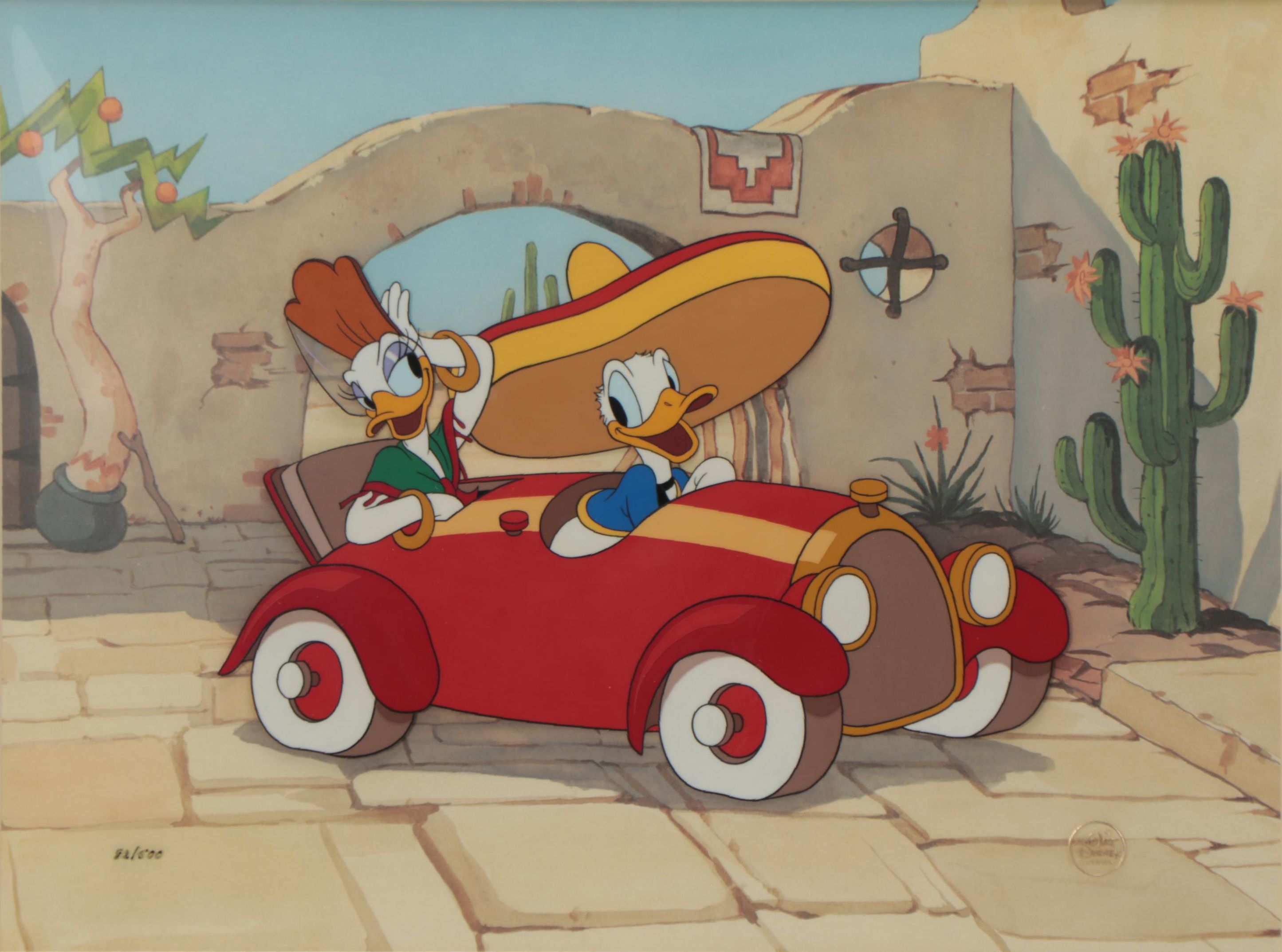 Disney "Don Donald" Hand-Painted Animation Cel, 1988