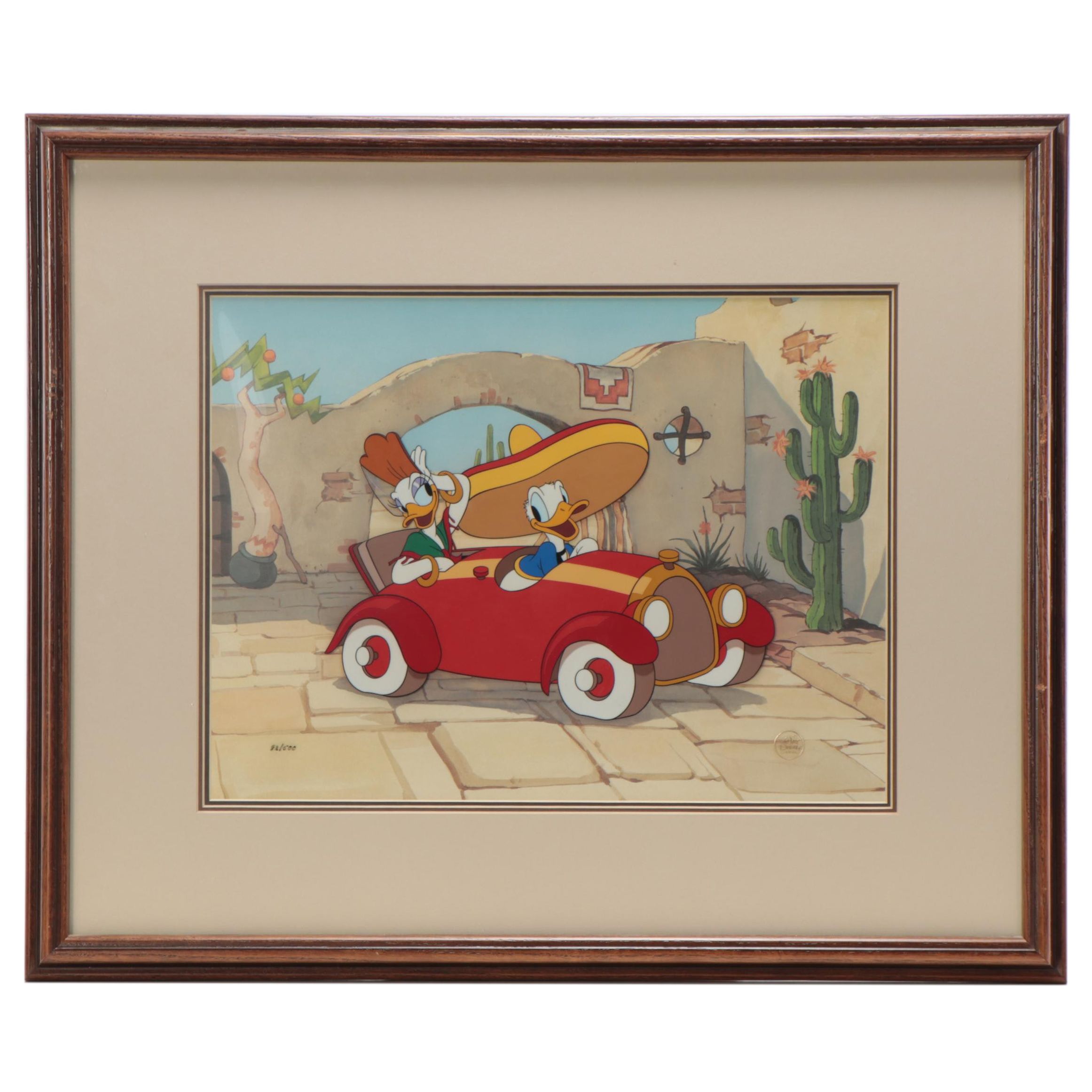 Disney "Don Donald" Hand-Painted Animation Cel, 1988