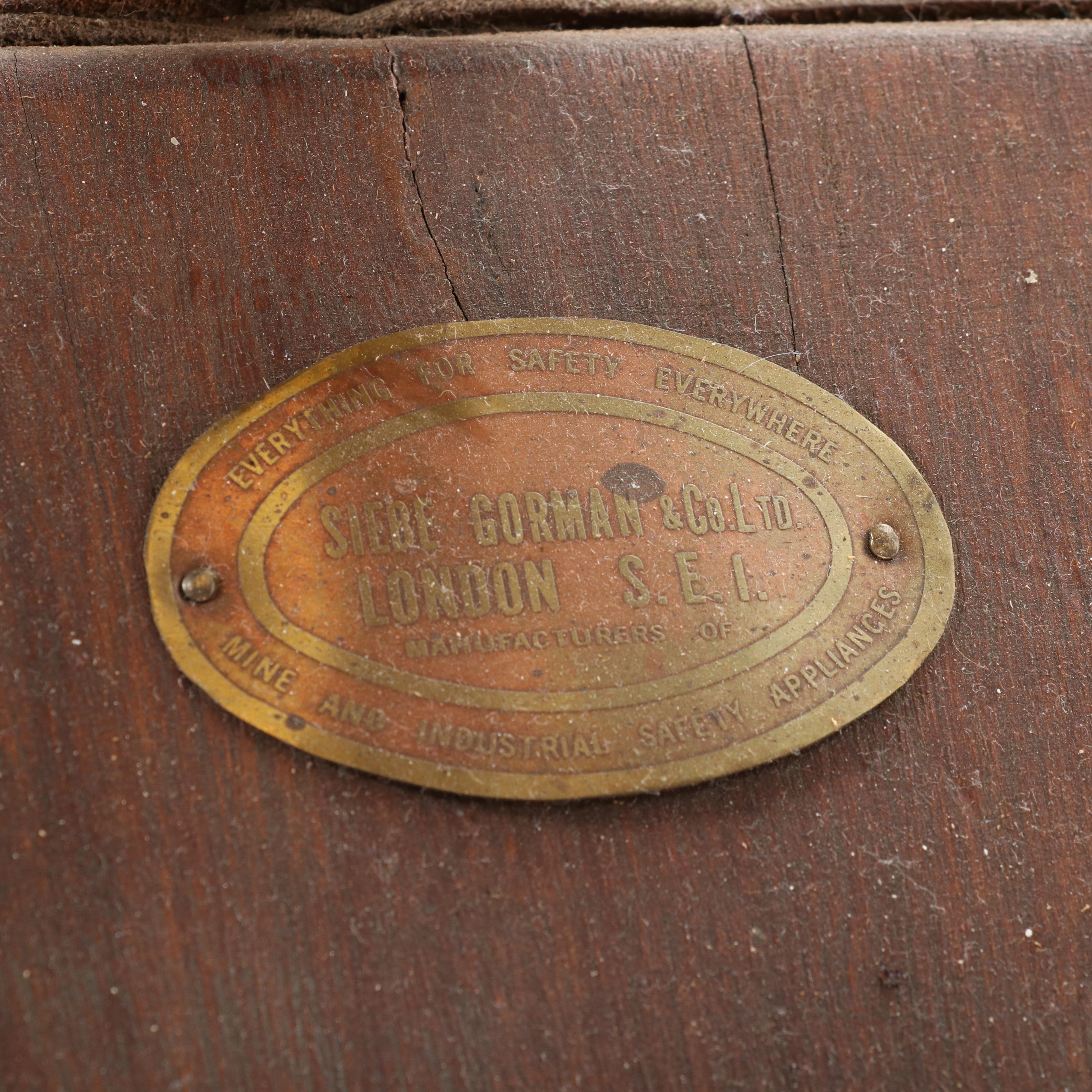 English Siebe Gorman Ltd Firefighter's Manual Bellows Air Pump with Brass Horn