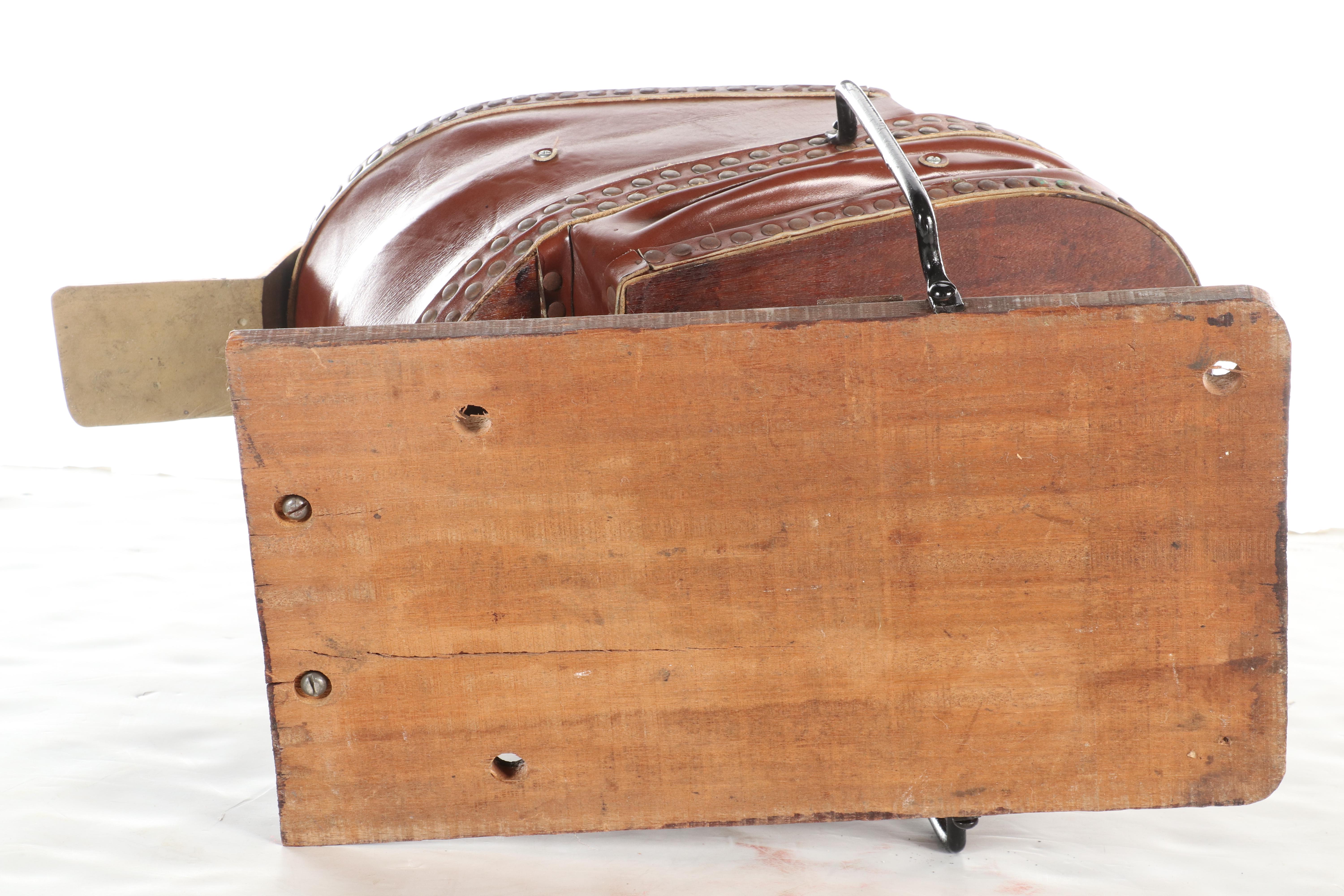 English Siebe Gorman Ltd Firefighter's Manual Bellows Air Pump with Brass Horn