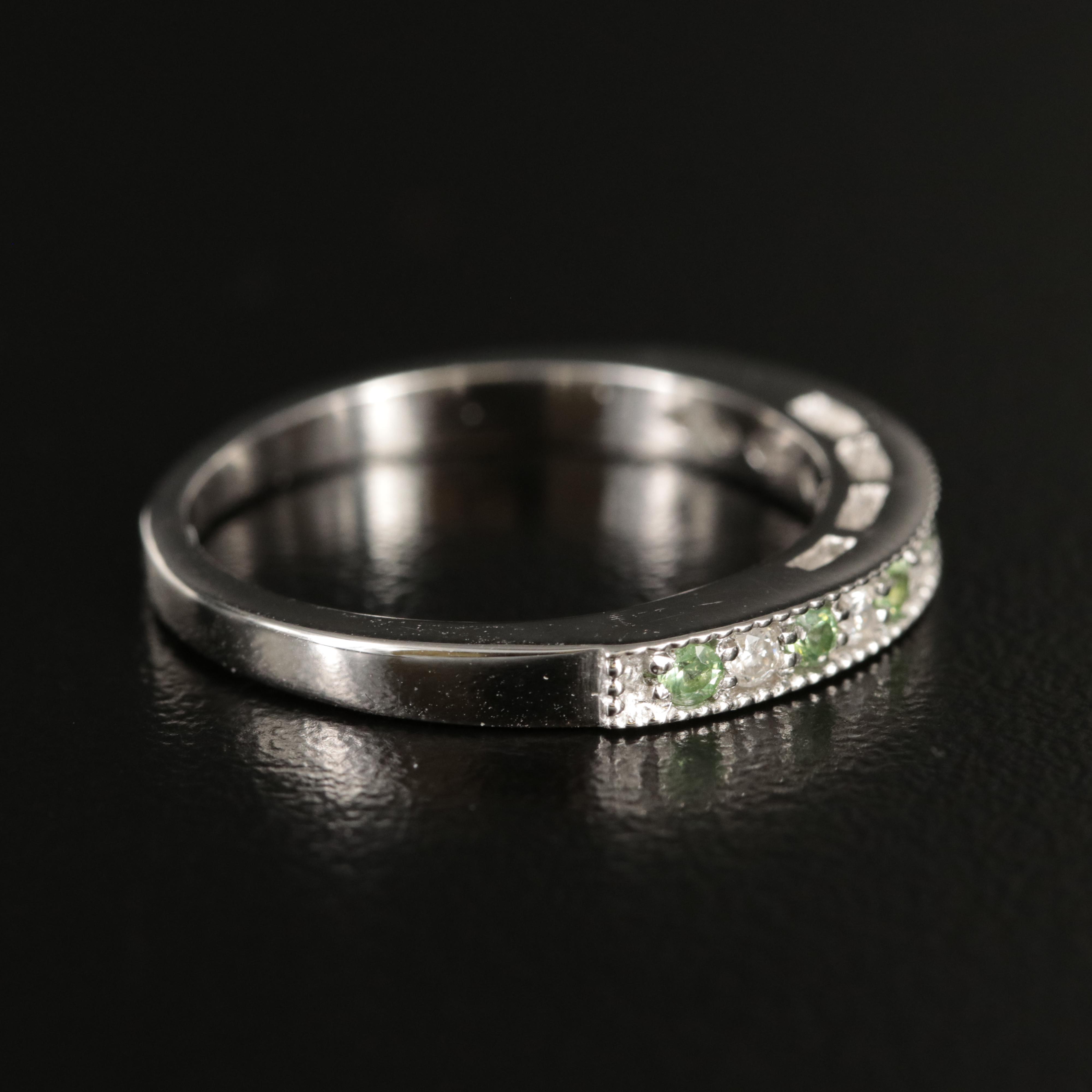 10K Diamond and Peridot Stackable Ring