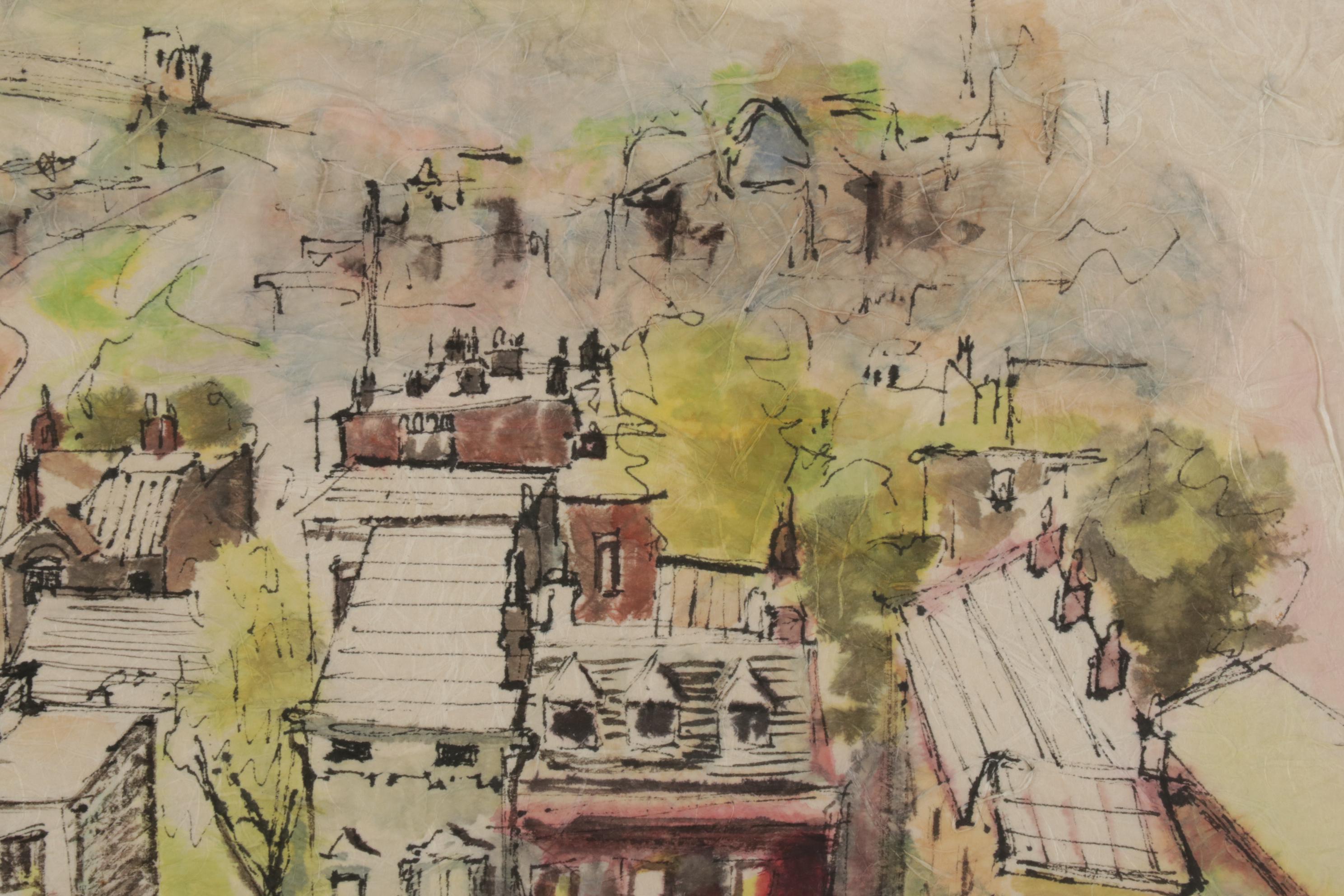 Helen Hyman View of Mount Adams Watercolor Painting, Mid to Late 20th Century