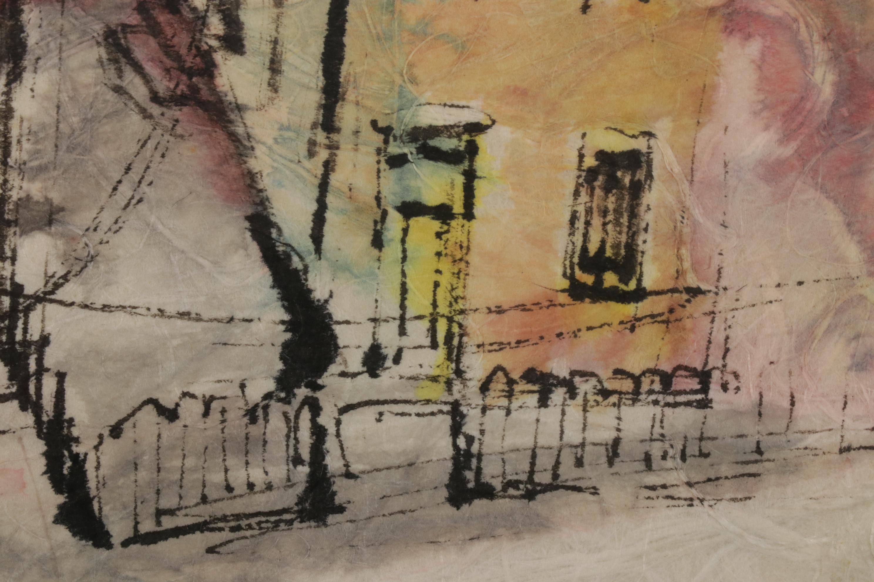 Helen Hyman View of Mount Adams Watercolor Painting, Mid to Late 20th Century