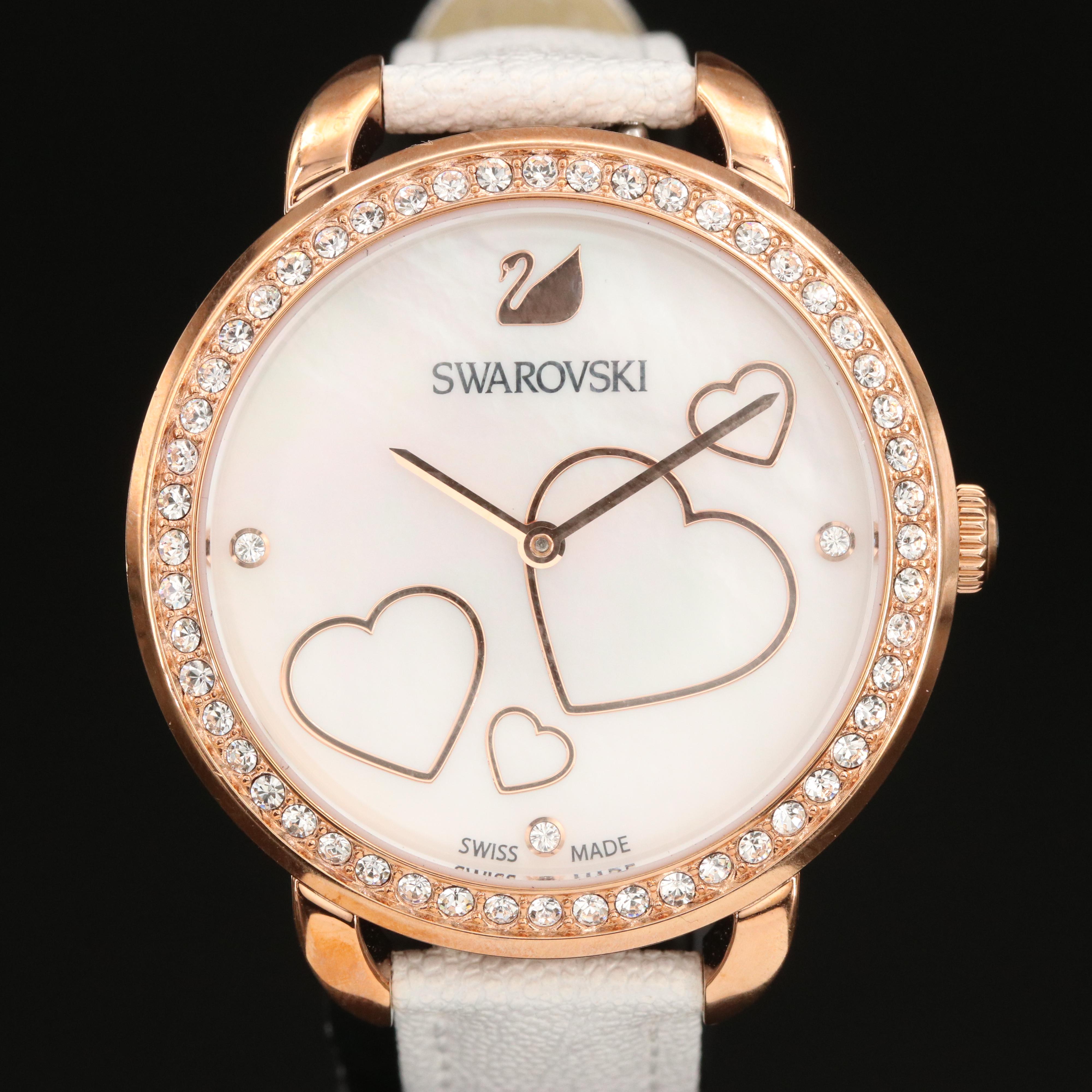 Swarovski Heart Motif Mother of Pearl Watch