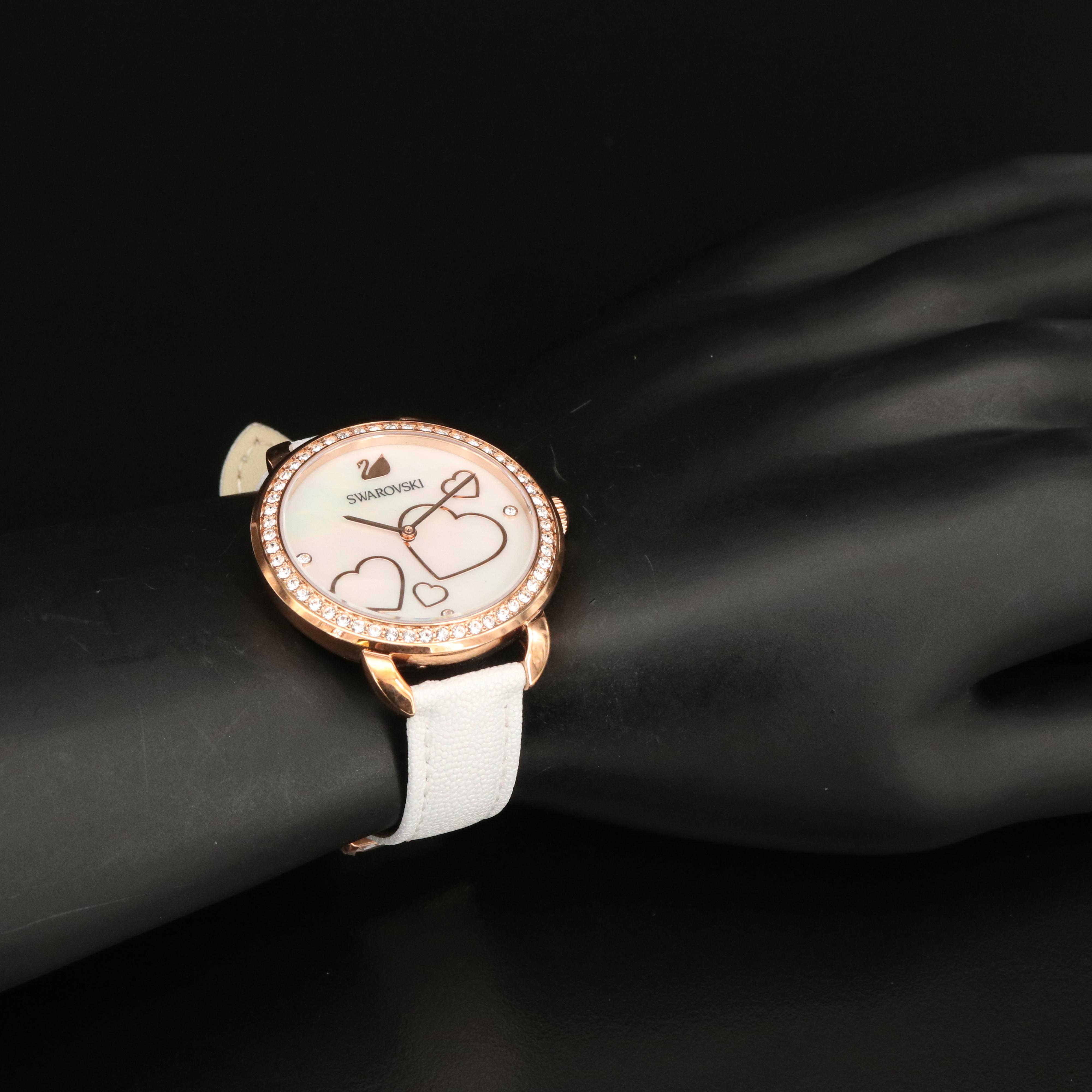 Swarovski Heart Motif Mother of Pearl Watch