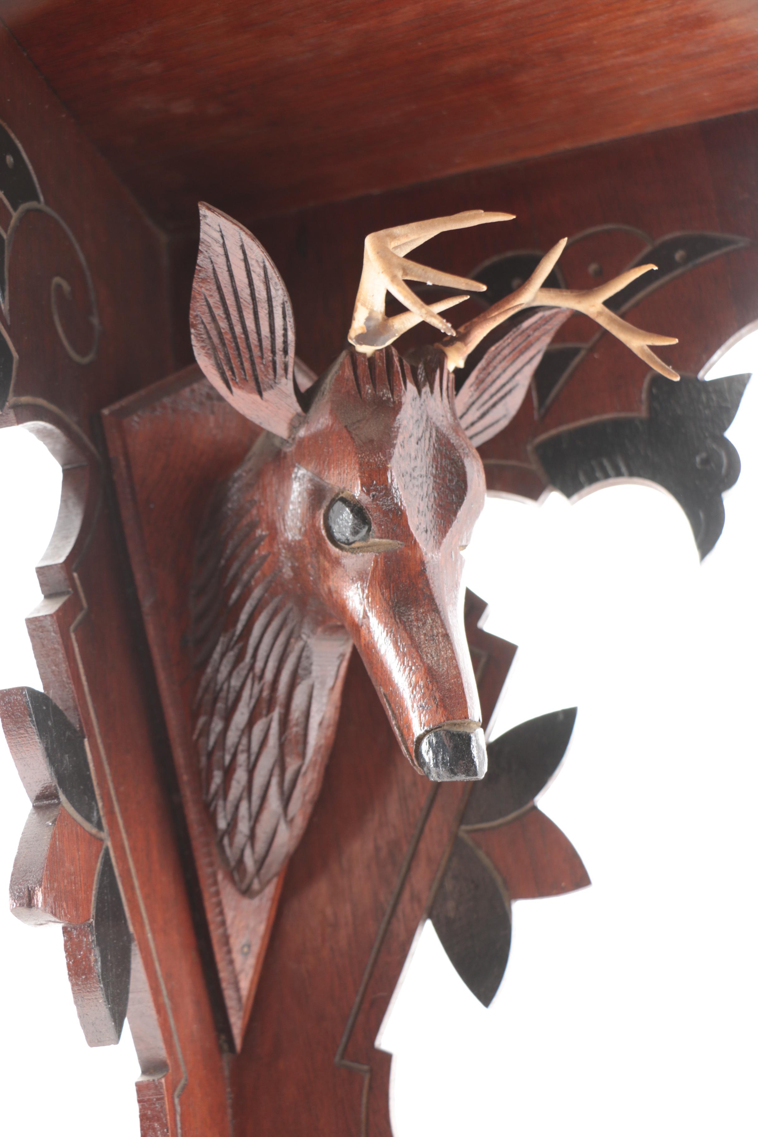 Black Forest Style Carved Walnut Corner Shelf, Early to Mid 20th Century