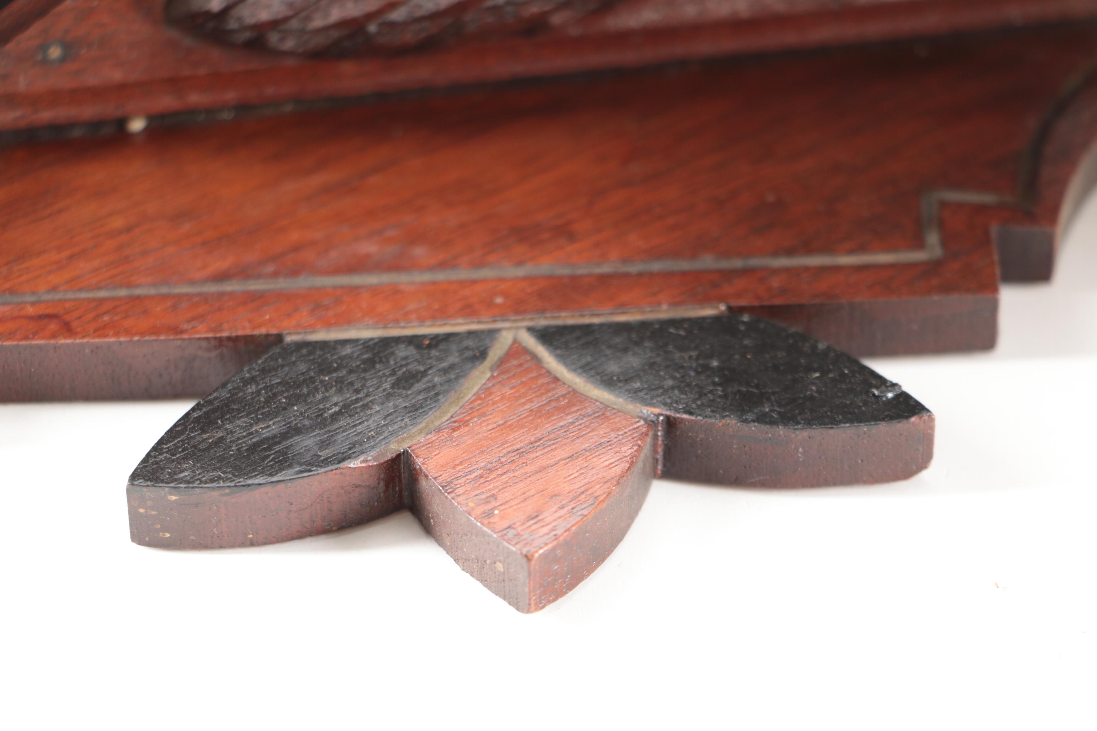 Black Forest Style Carved Walnut Corner Shelf, Early to Mid 20th Century