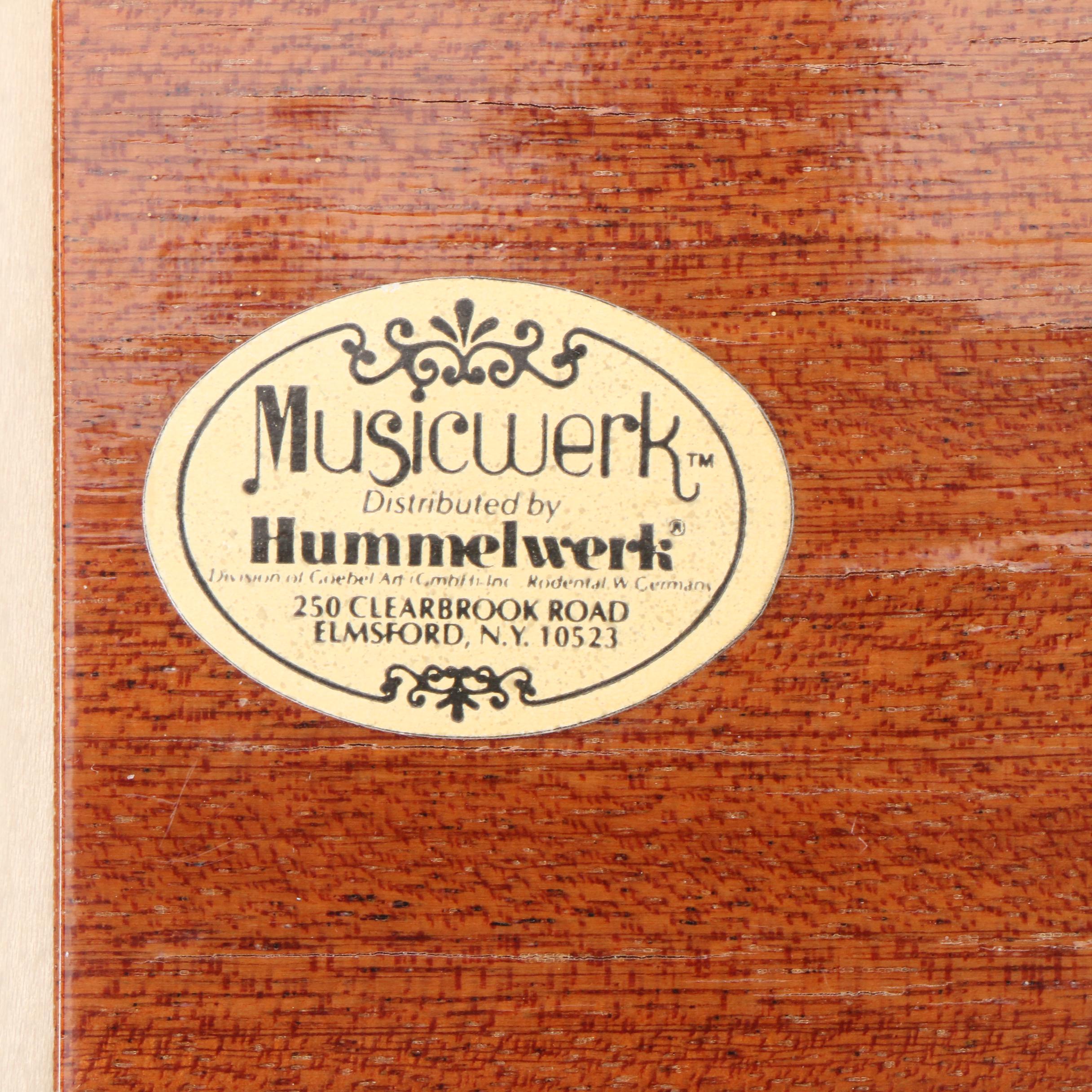 Reuge "Music Box Dancer" Italian Intarsio Inlay Wood Vanity Music Box