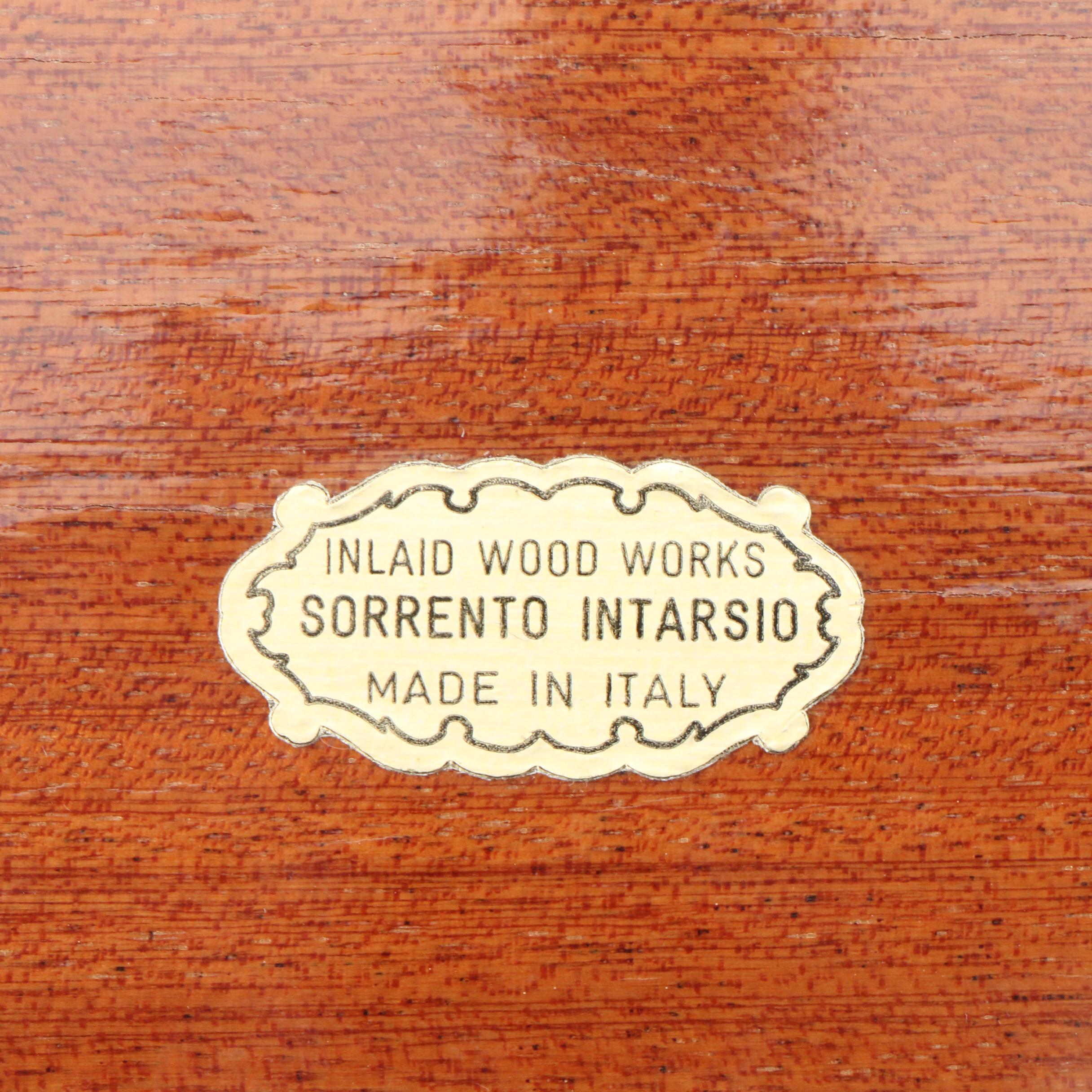 Reuge "Music Box Dancer" Italian Intarsio Inlay Wood Vanity Music Box