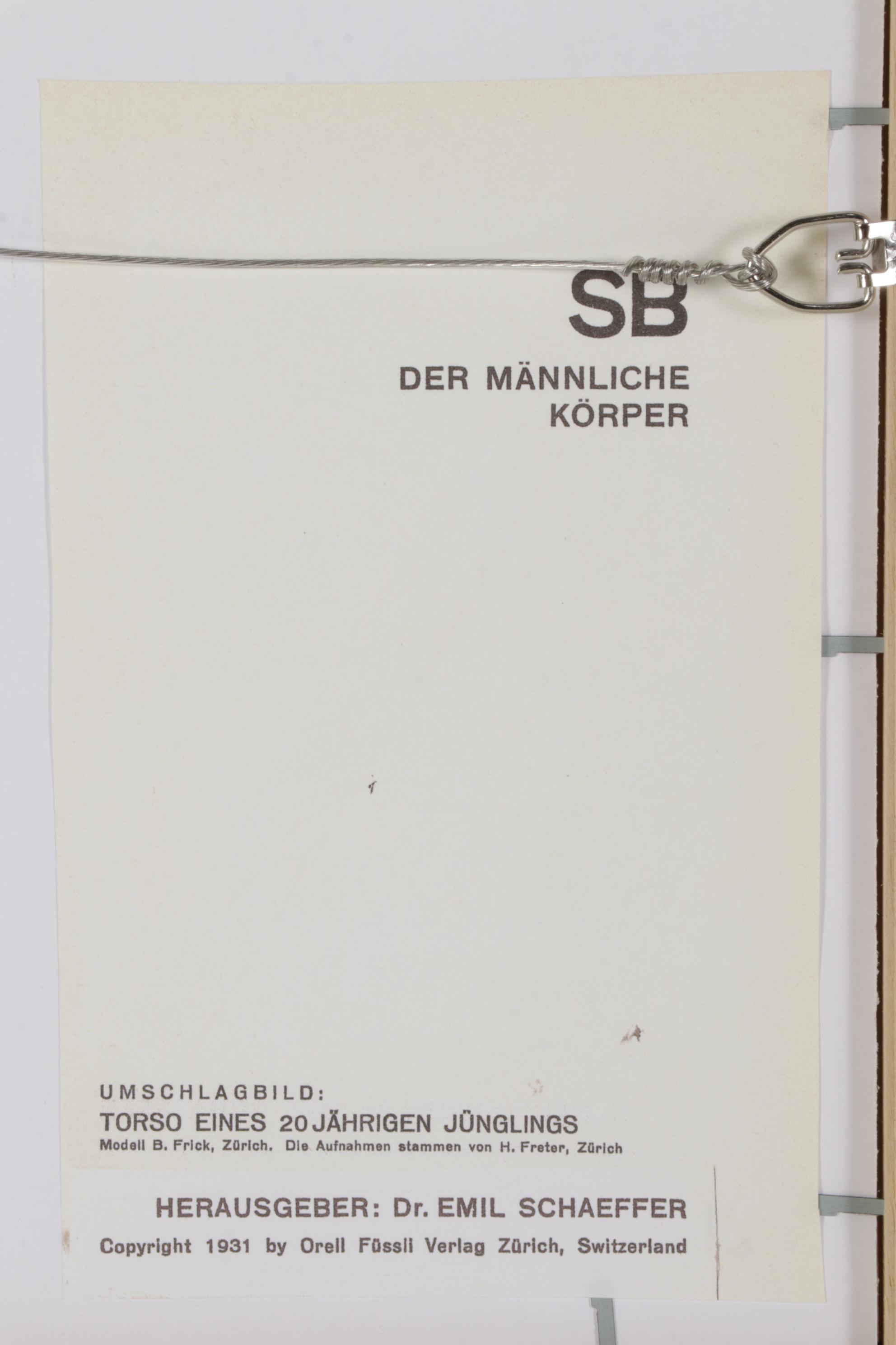 Eugen Matthias Male Nude Halftones From "SB: Der Männliche Körper," 1931