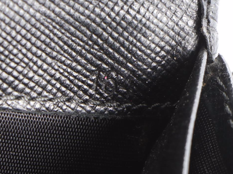 Prada Accordion Continental Wallet in Black Saffiano Leather