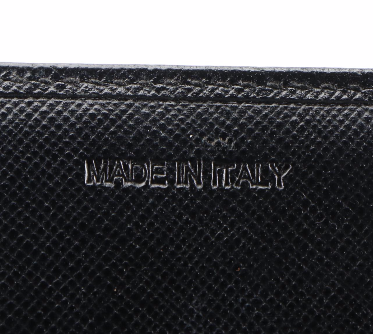 Prada Accordion Continental Wallet in Black Saffiano Leather