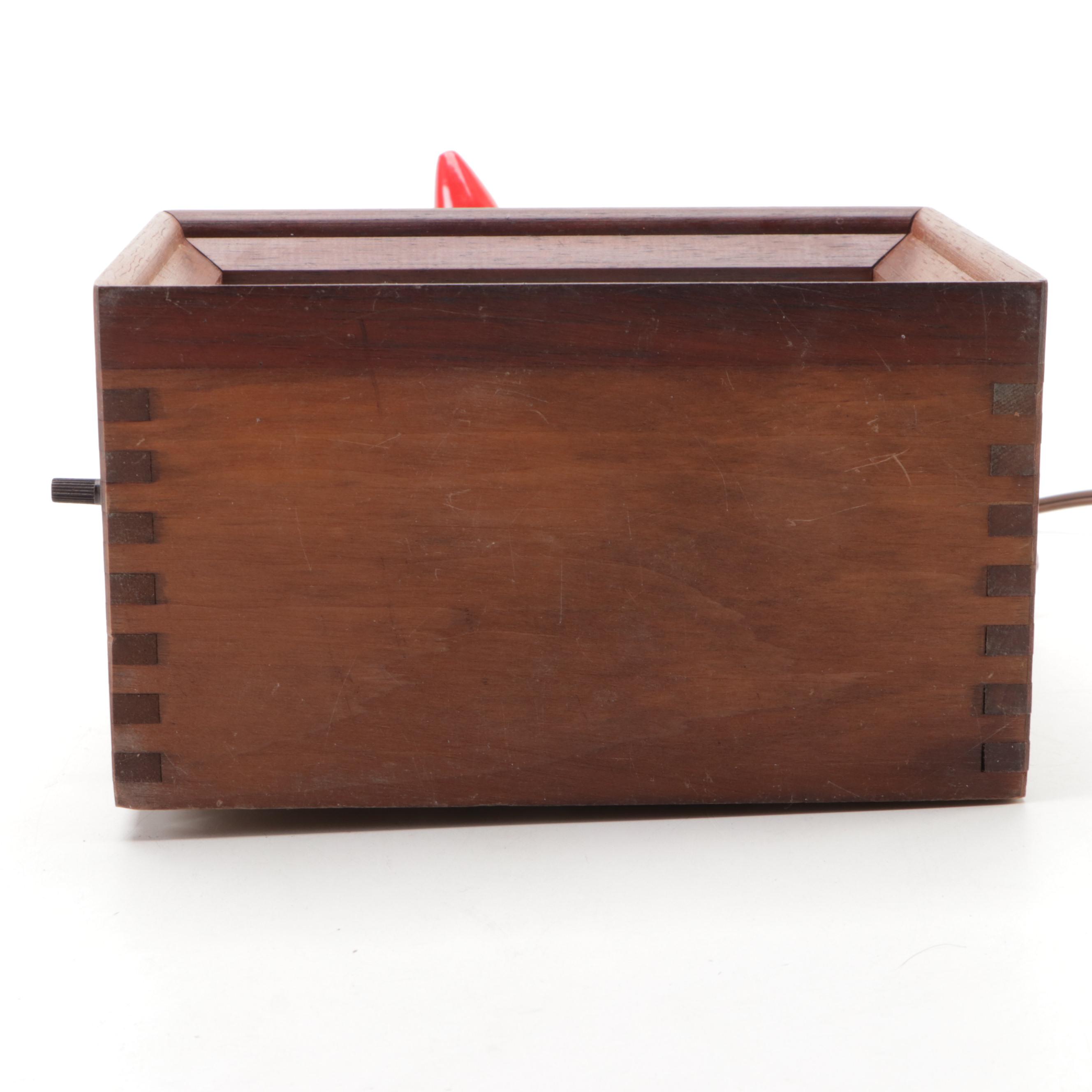 Ceramic and Wood Illuminating Drunk Hobo Bar Open Sign, Mid-20th Century