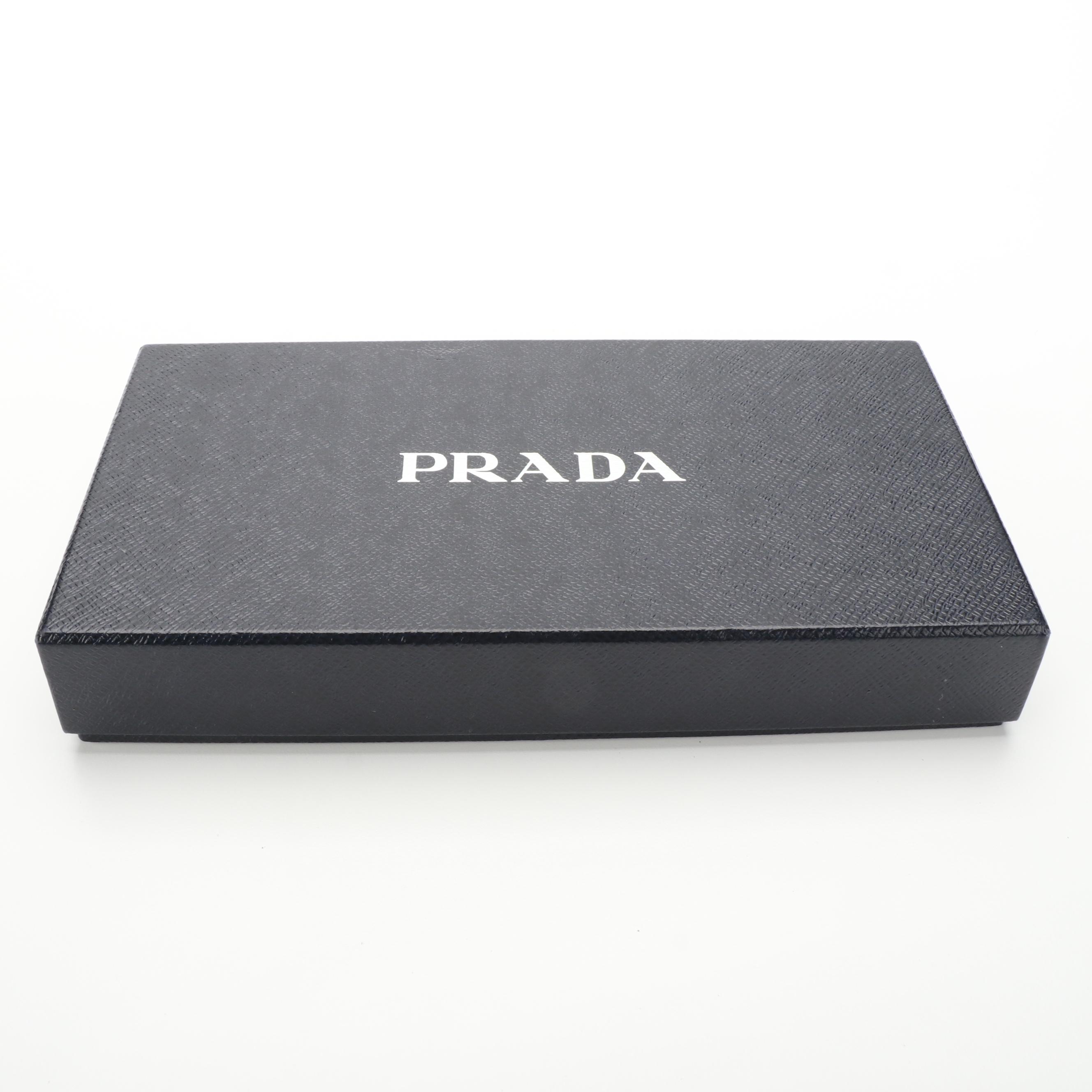 Prada Continental Accordion Wallet in Cammeo Vitello Move Leather with Box
