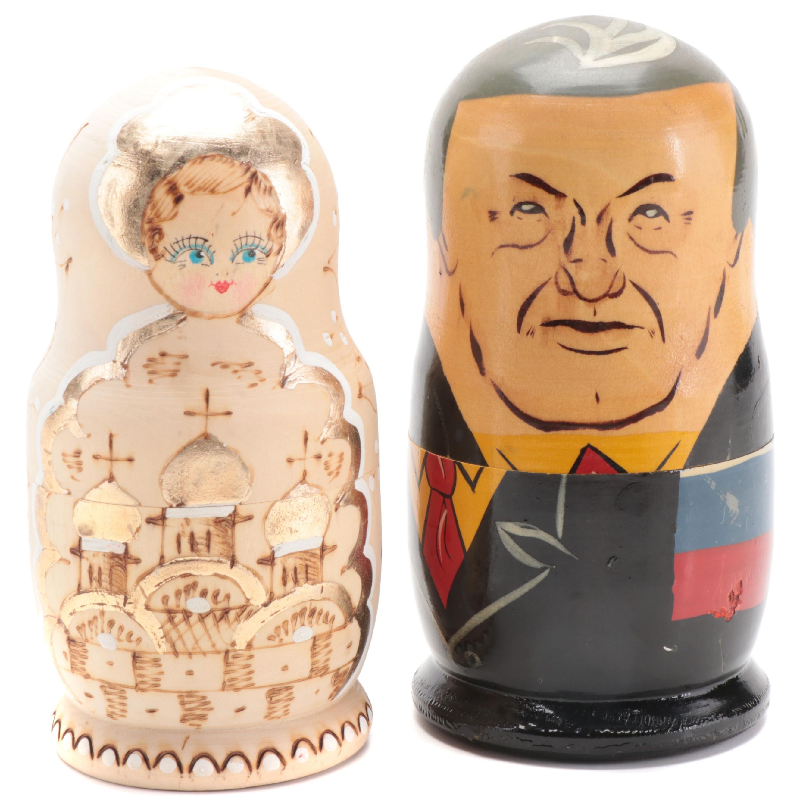 Russian Political Leader Matryoshka and Other Russian Matryoshka Nesting Doll