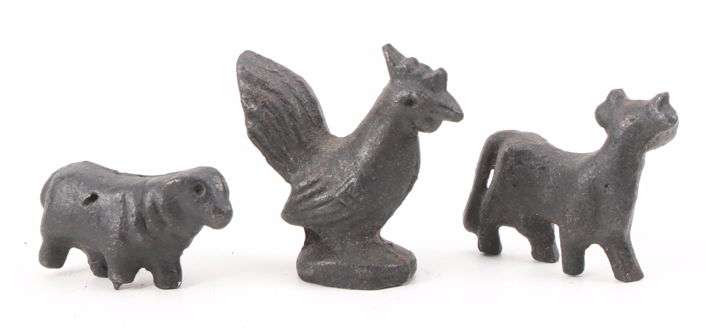 Cast Iron Toy Trucks with Cast Iron Farm Animal Figurines, Mid to Late 20th C.