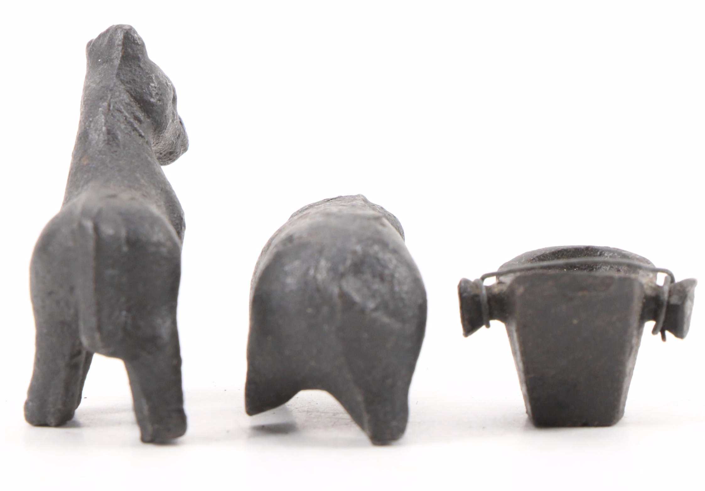 Cast Iron Toy Trucks with Cast Iron Farm Animal Figurines, Mid to Late 20th C.