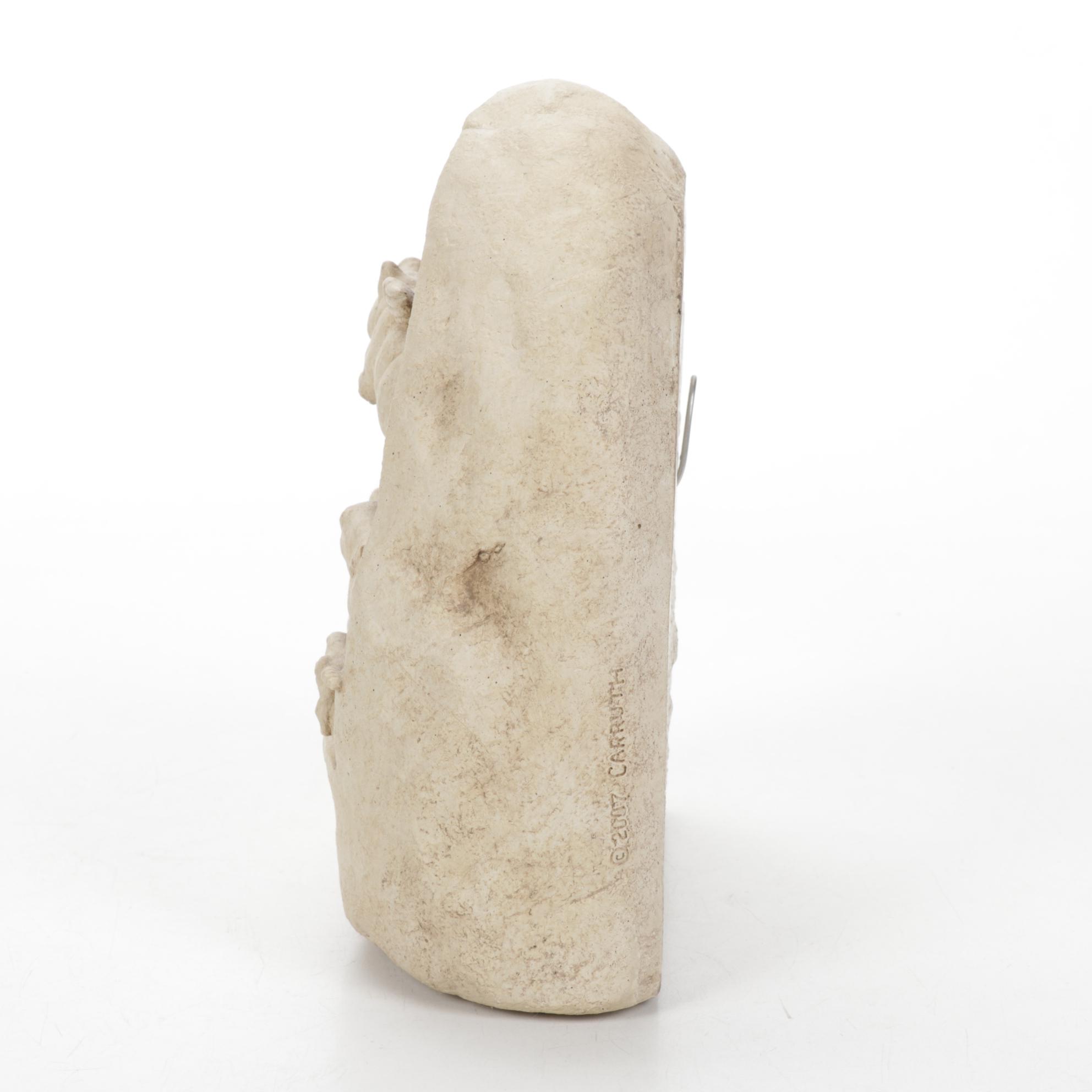 Carruth Animal Themed Mounted Cast Stone Sculptures, 2000s