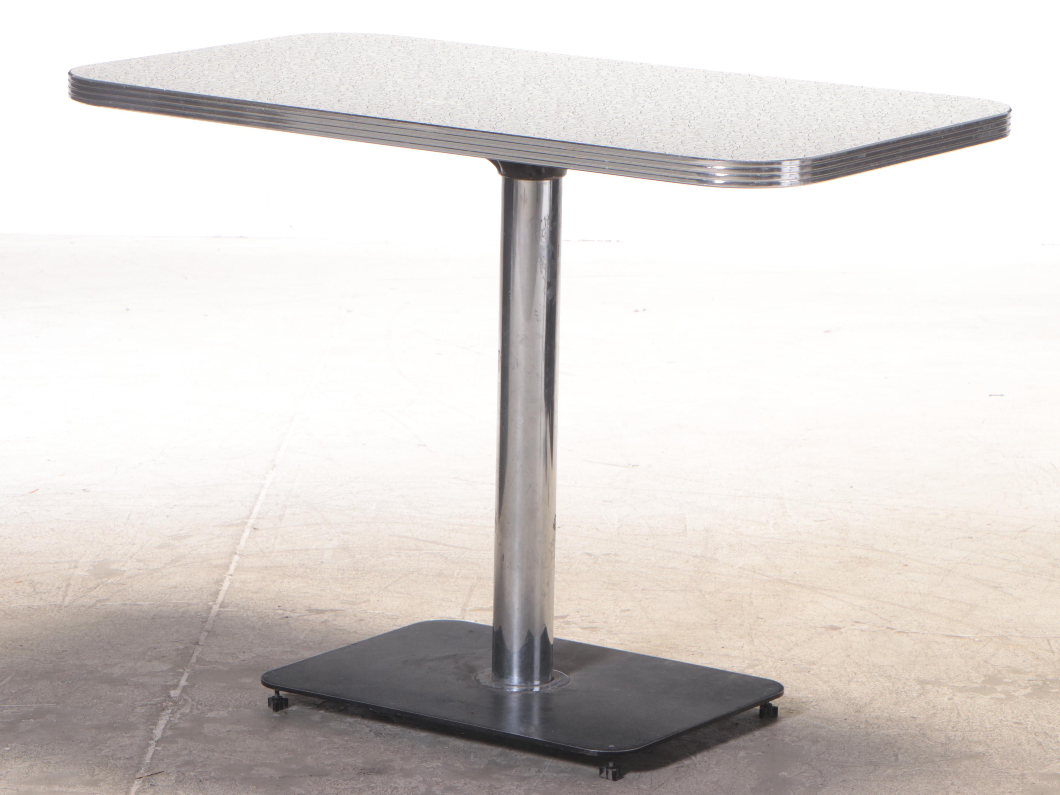 Vitro Retro Diner Style Metallic Vinyl Banquette Seating with Laminate Table