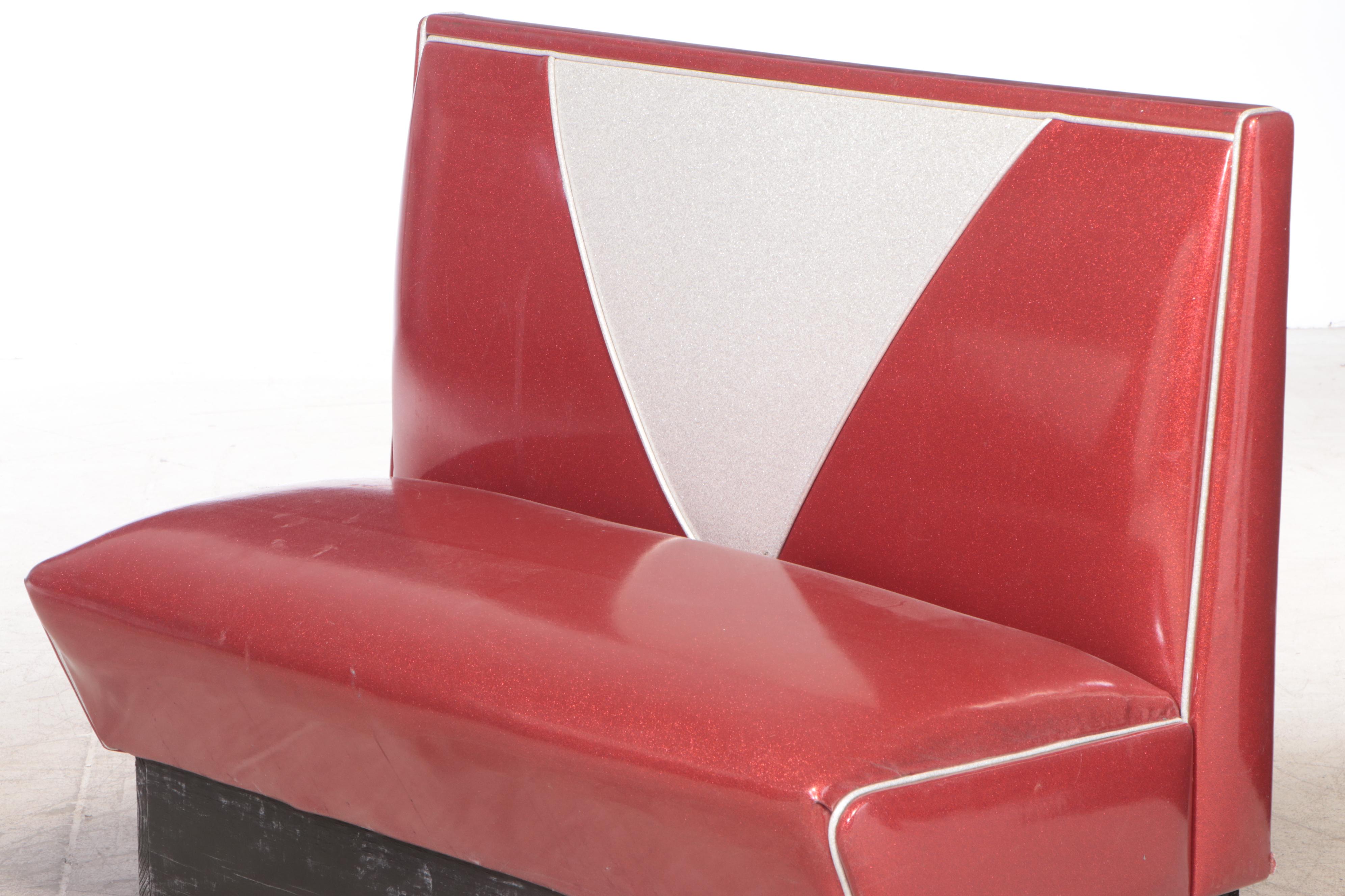 Vitro Retro Diner Style Metallic Vinyl Banquette Seating with Laminate Table