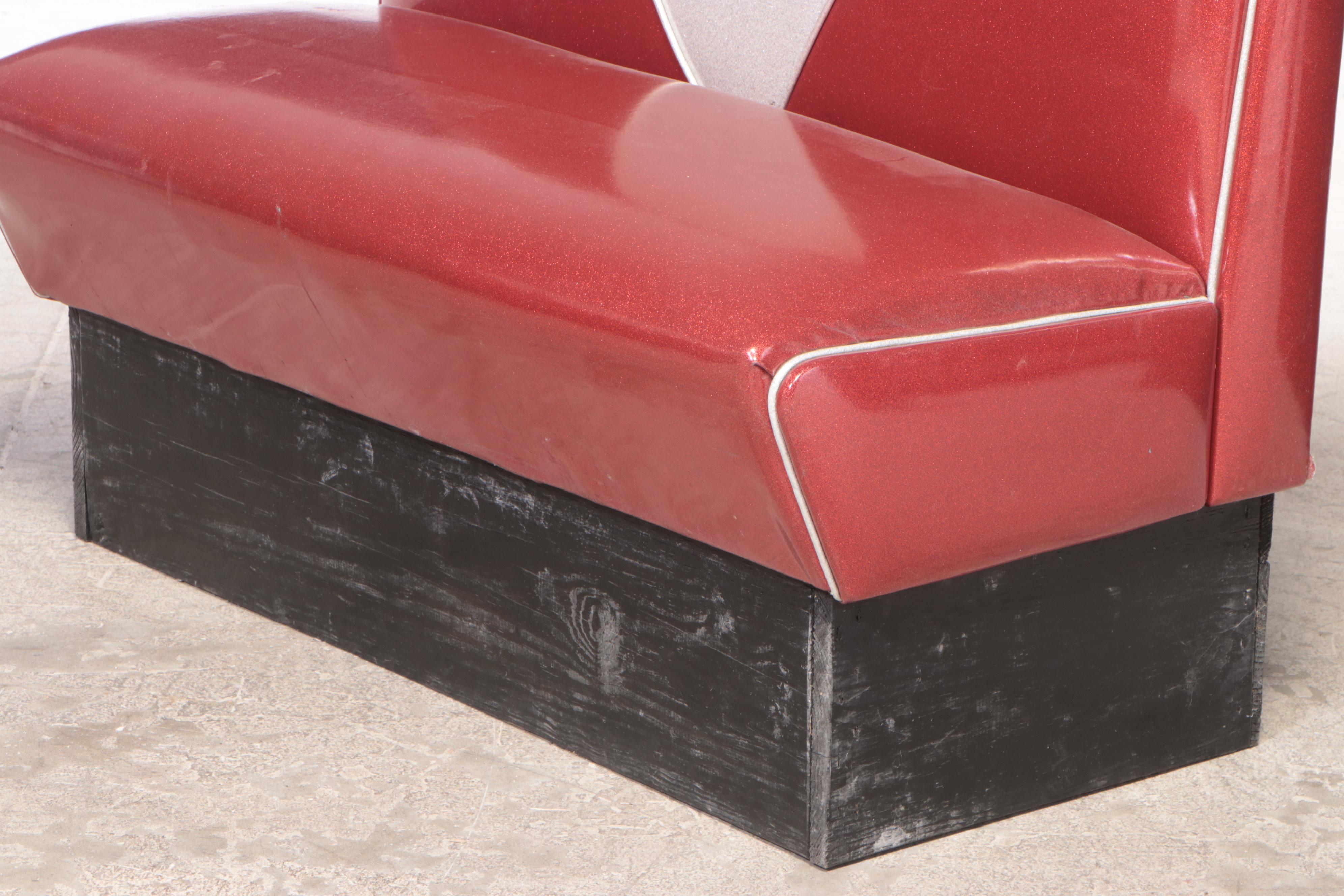 Vitro Retro Diner Style Metallic Vinyl Banquette Seating with Laminate Table