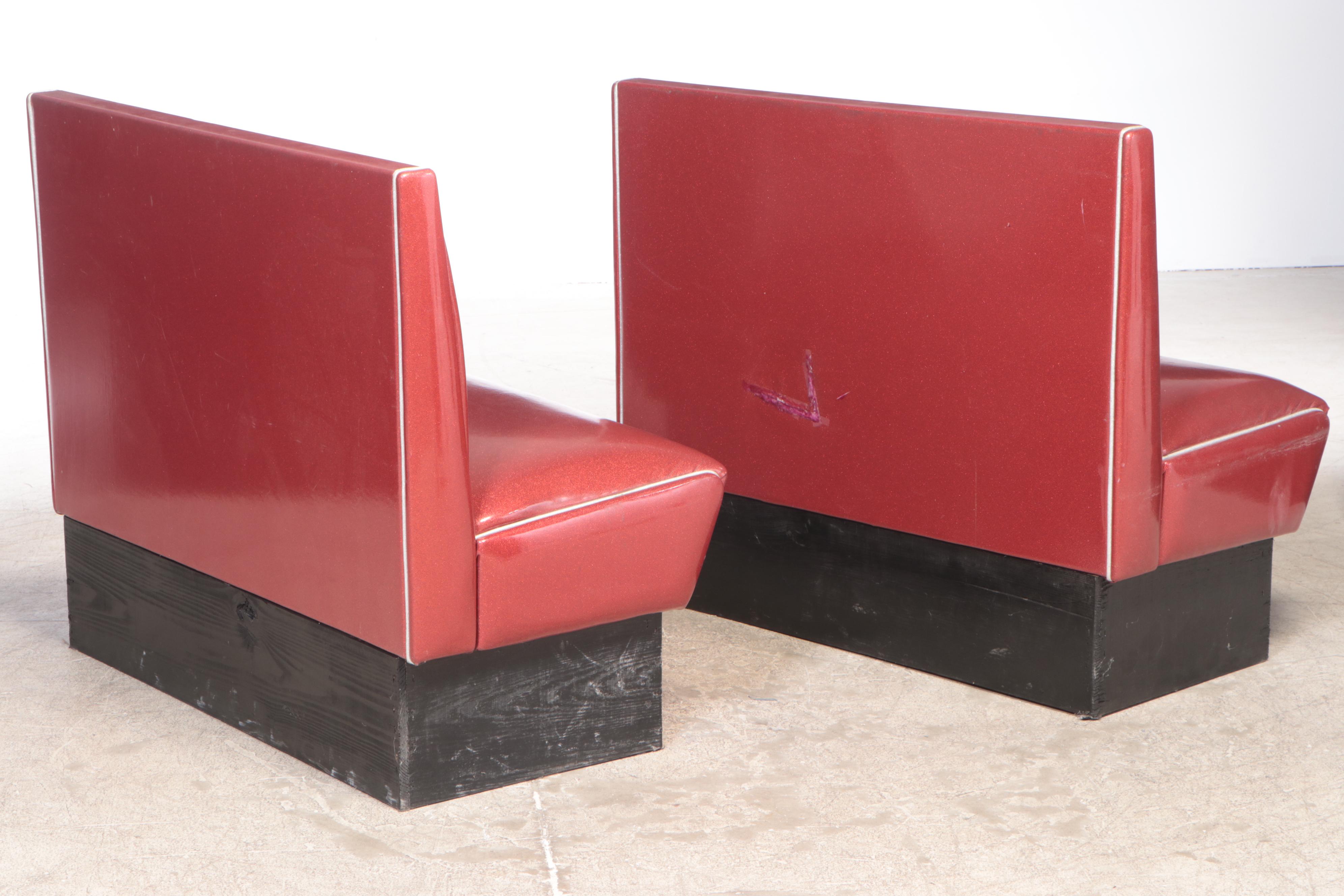 Vitro Retro Diner Style Metallic Vinyl Banquette Seating with Laminate Table