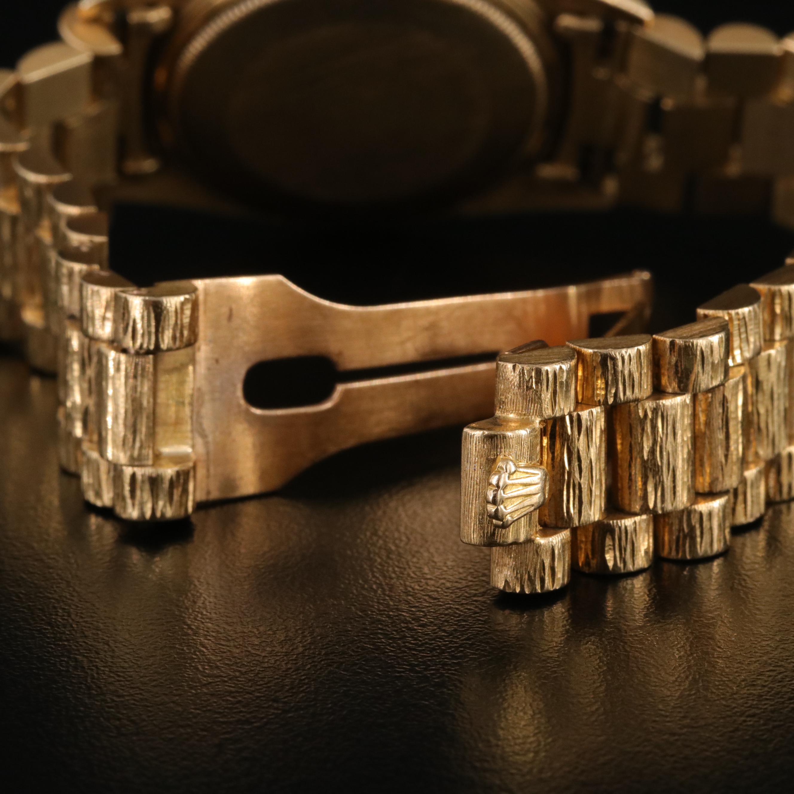 1974 Rolex Day-Date 1.09 CTW Diamond Bezel and Dial 18K Watch