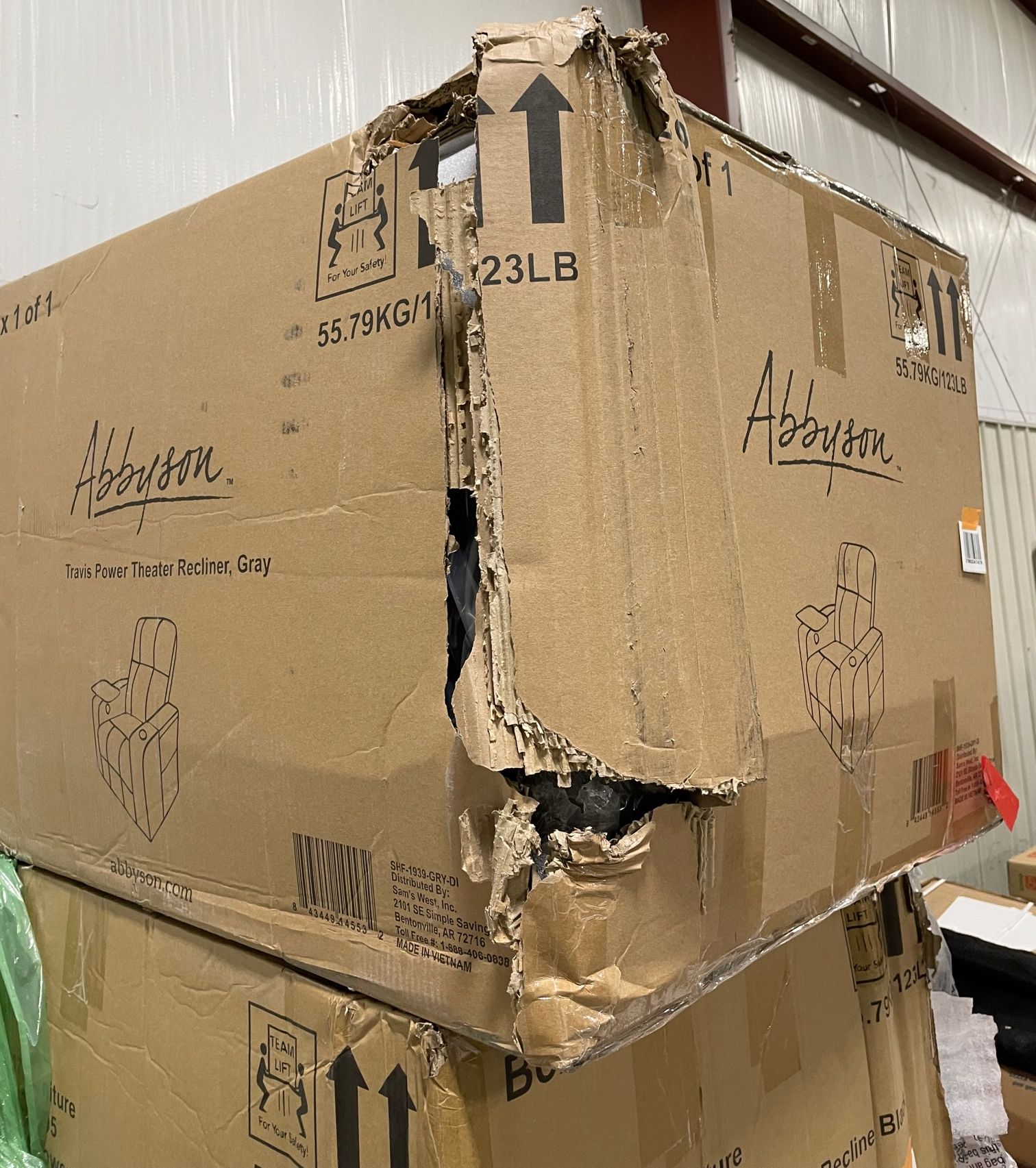 Abbyson Living "Travis" Power Theater Recliner in Grey