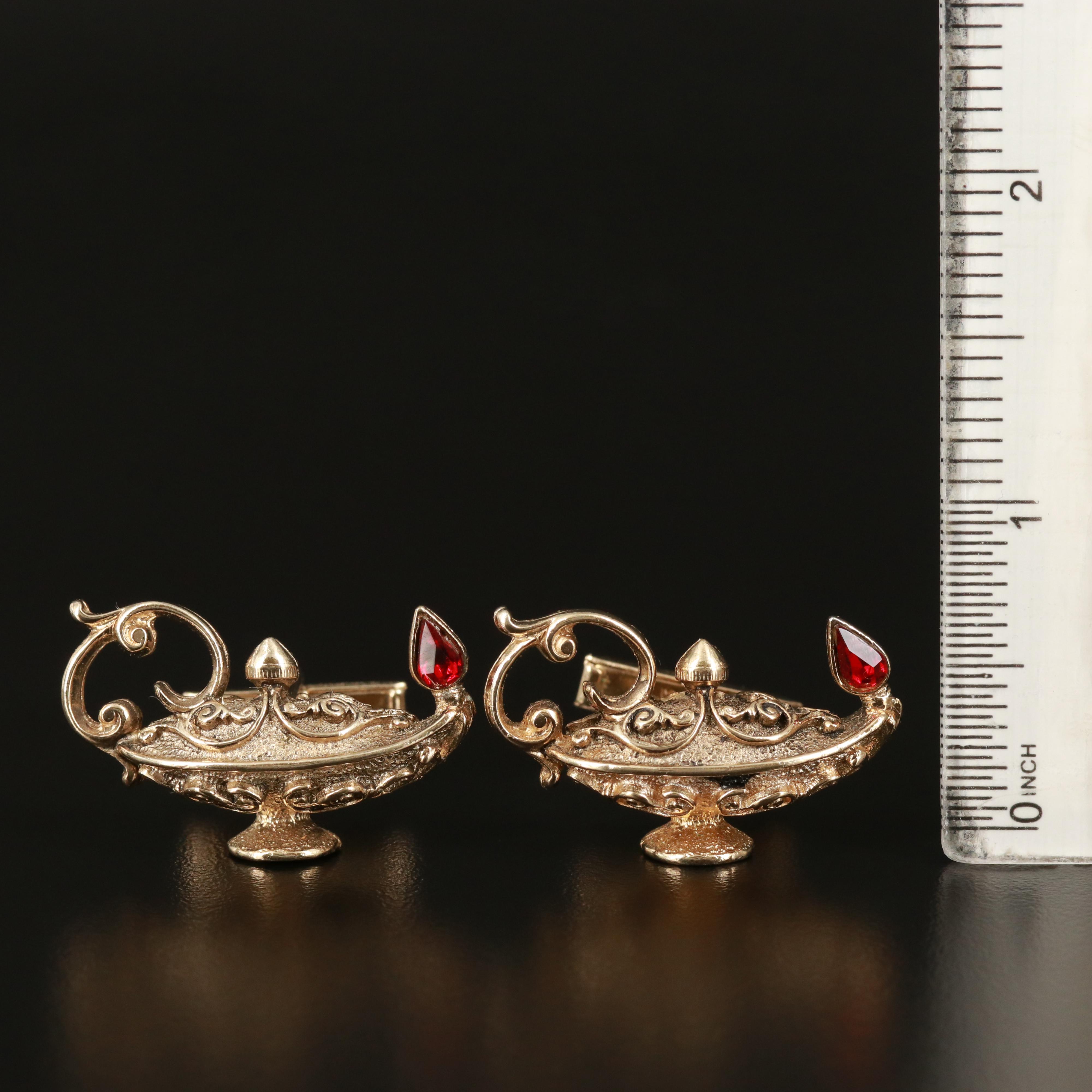 Swank Collezione Continental Limited Edition Rhinestone "Aladdin Lamp" Cufflinks