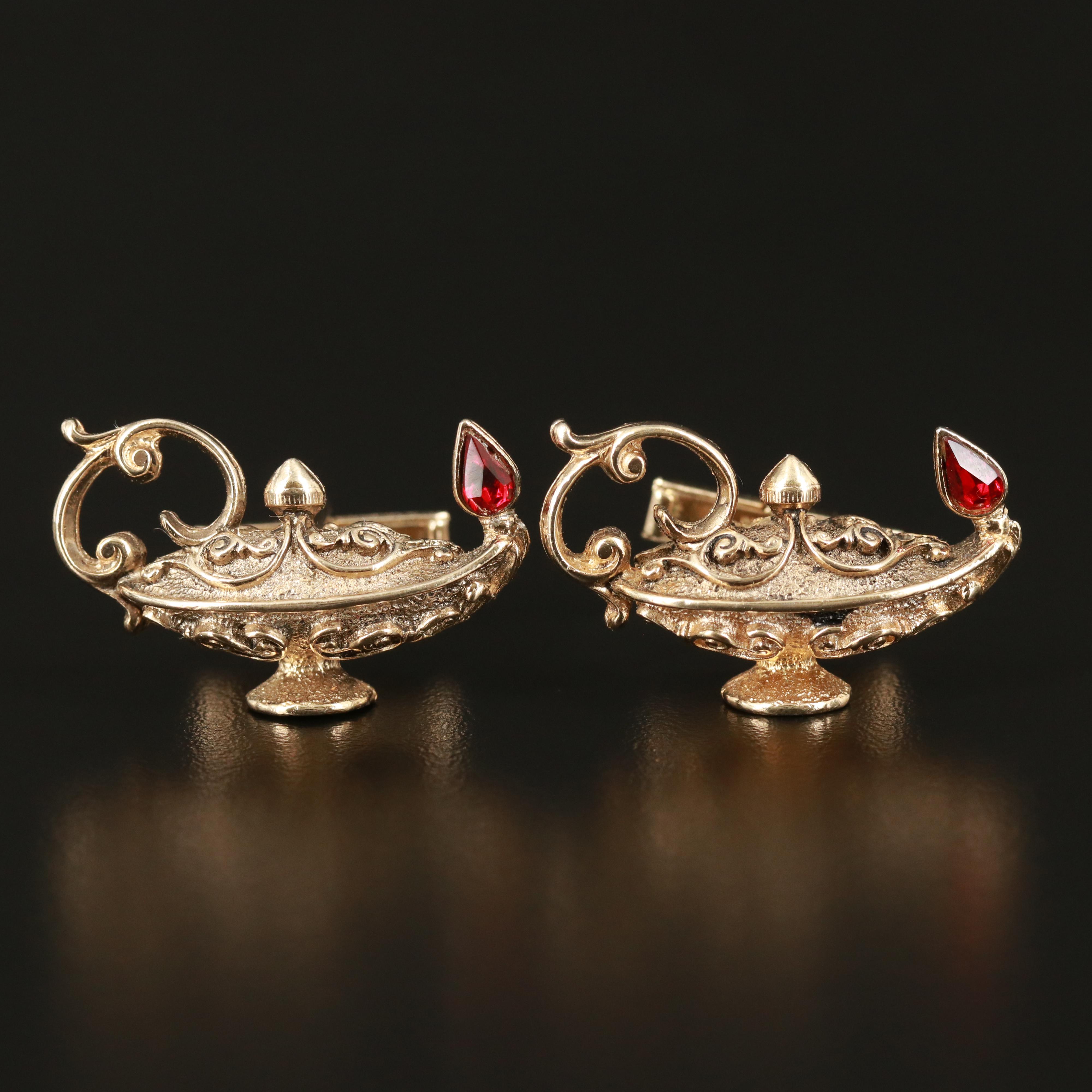 Swank Collezione Continental Limited Edition Rhinestone "Aladdin Lamp" Cufflinks