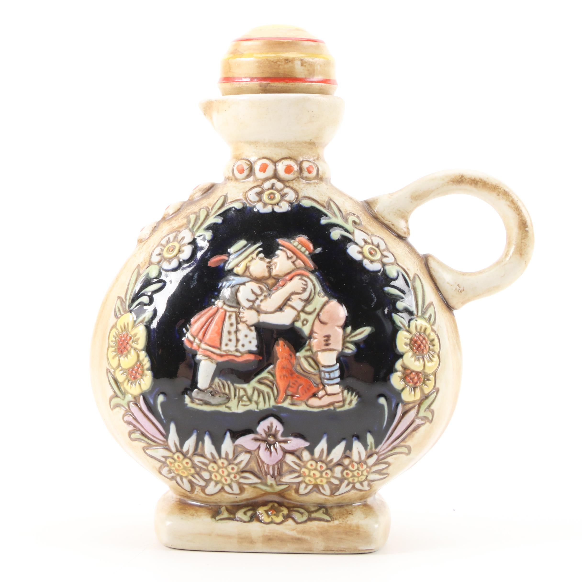 Ceramarte Brazilian Ceramic Decanter and Shot Glasses