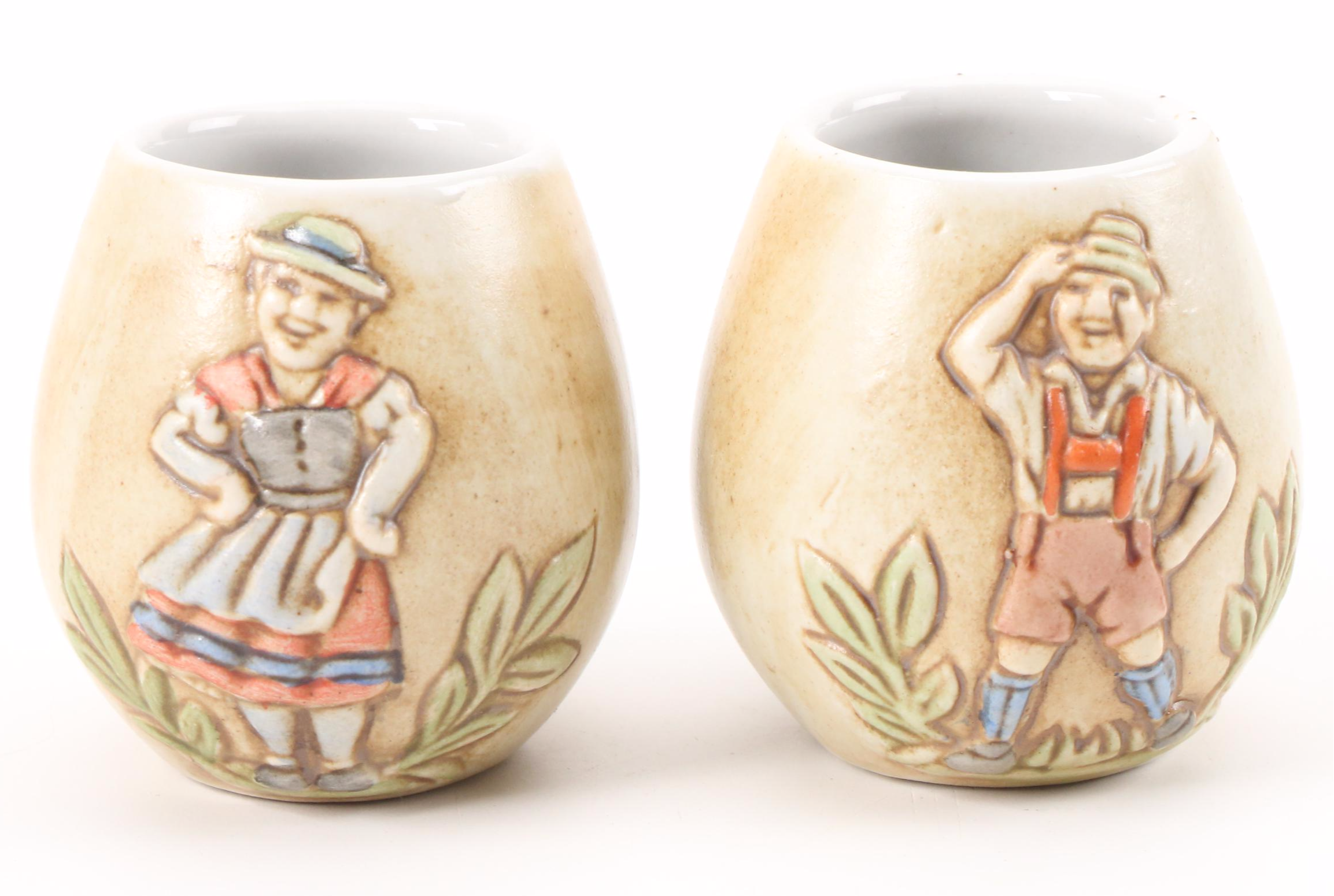 Ceramarte Brazilian Ceramic Decanter and Shot Glasses