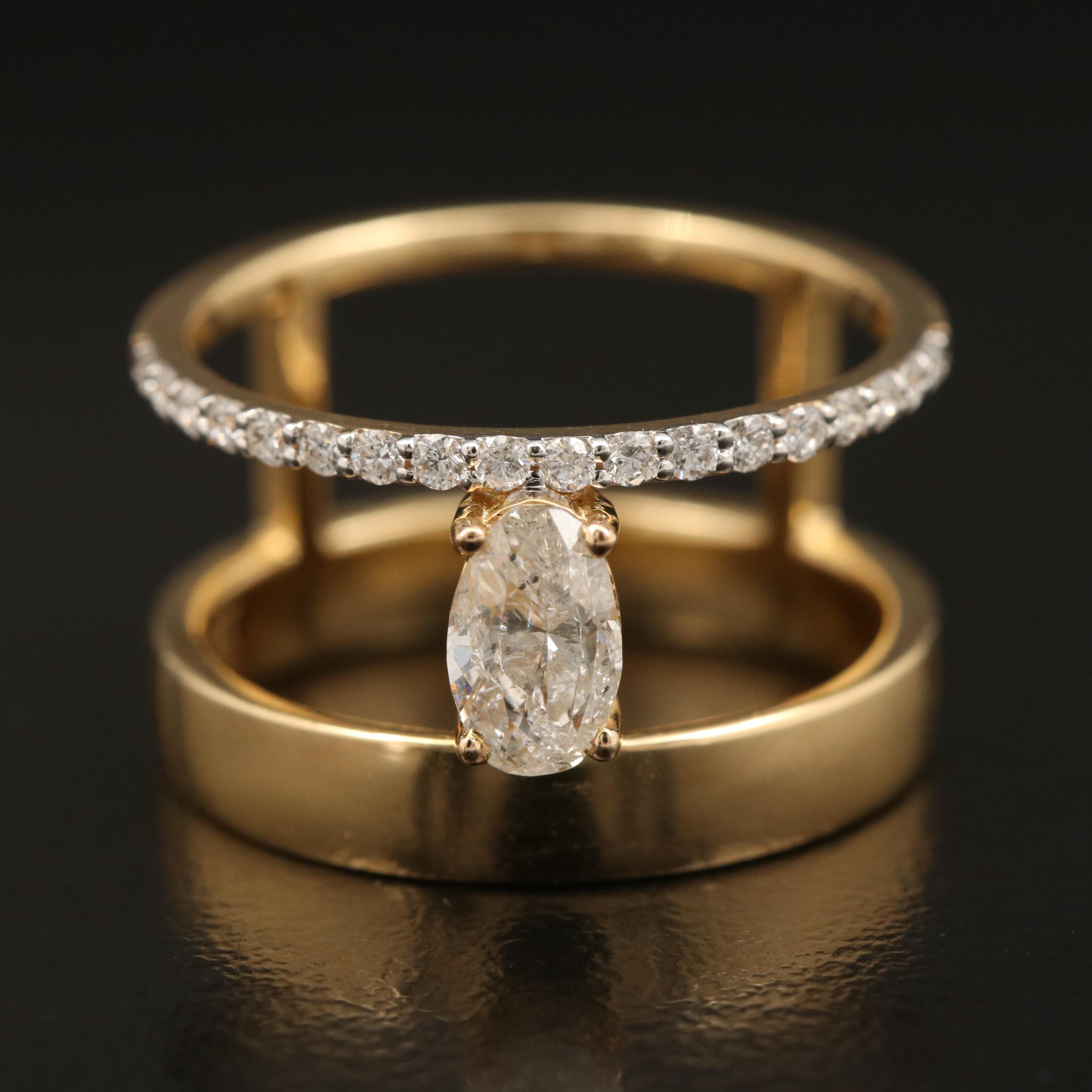 18K 0.64 CTW Diamond Negative Space Ring