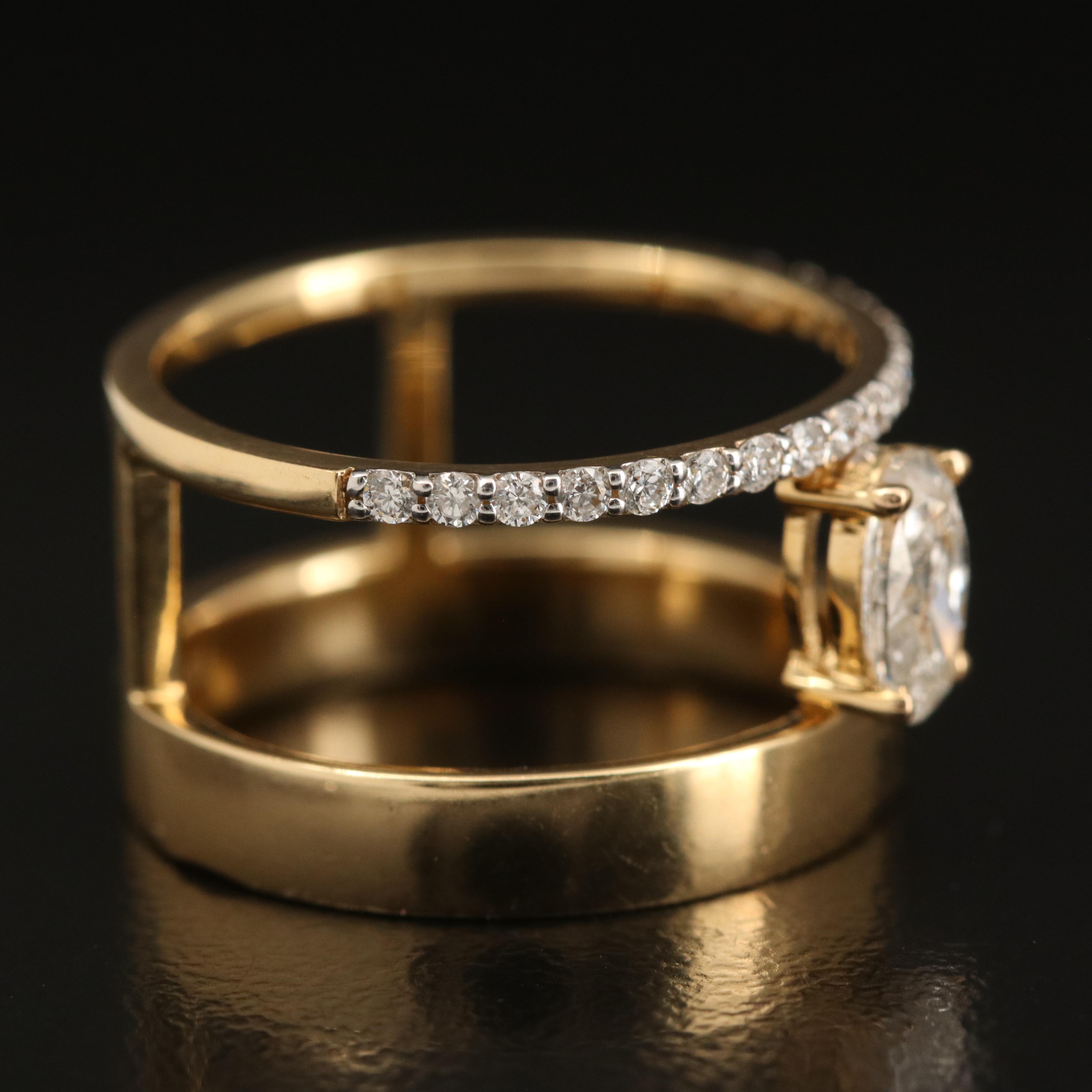 18K 0.64 CTW Diamond Negative Space Ring