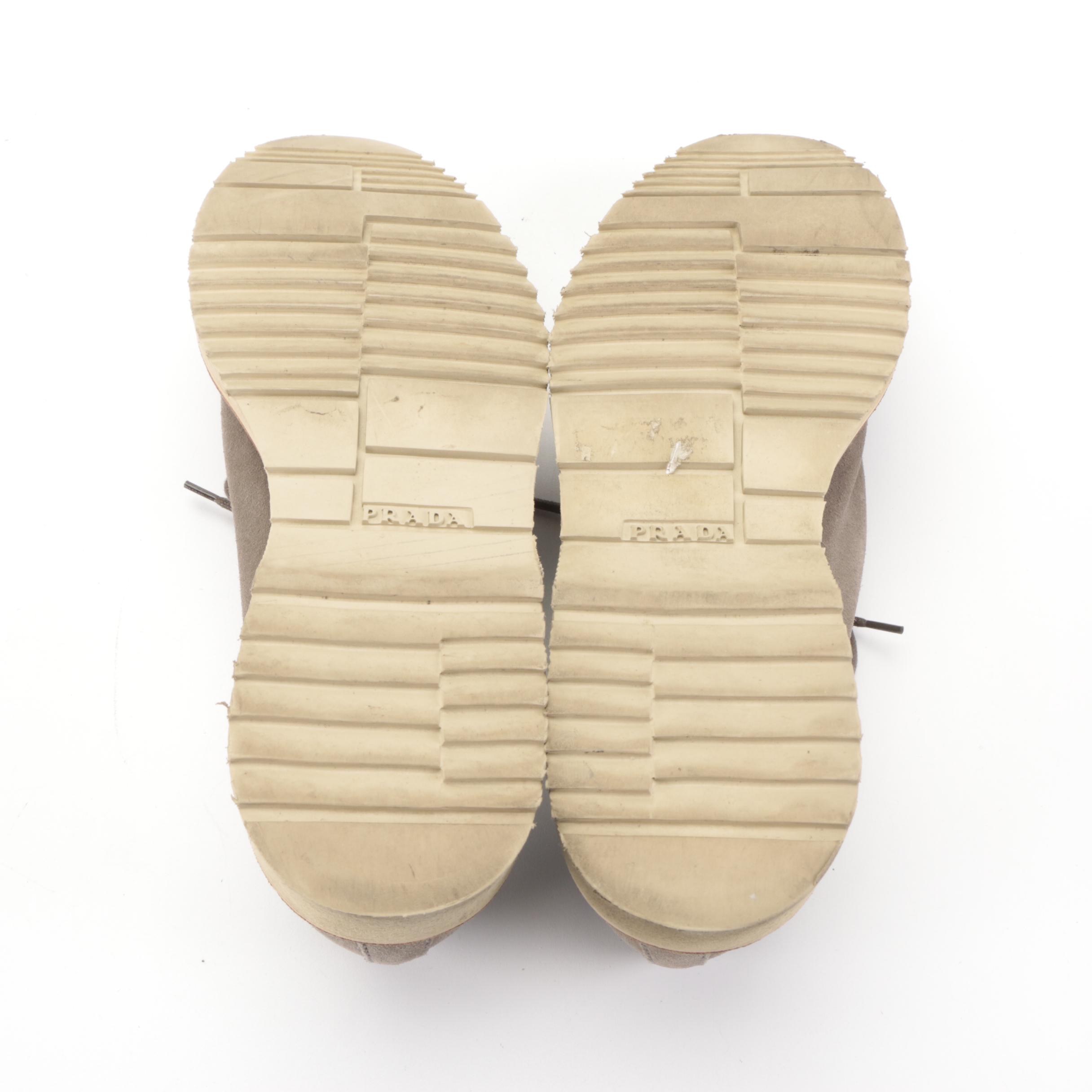 Men's Prada Rodeo Oxfords in Gray Suede