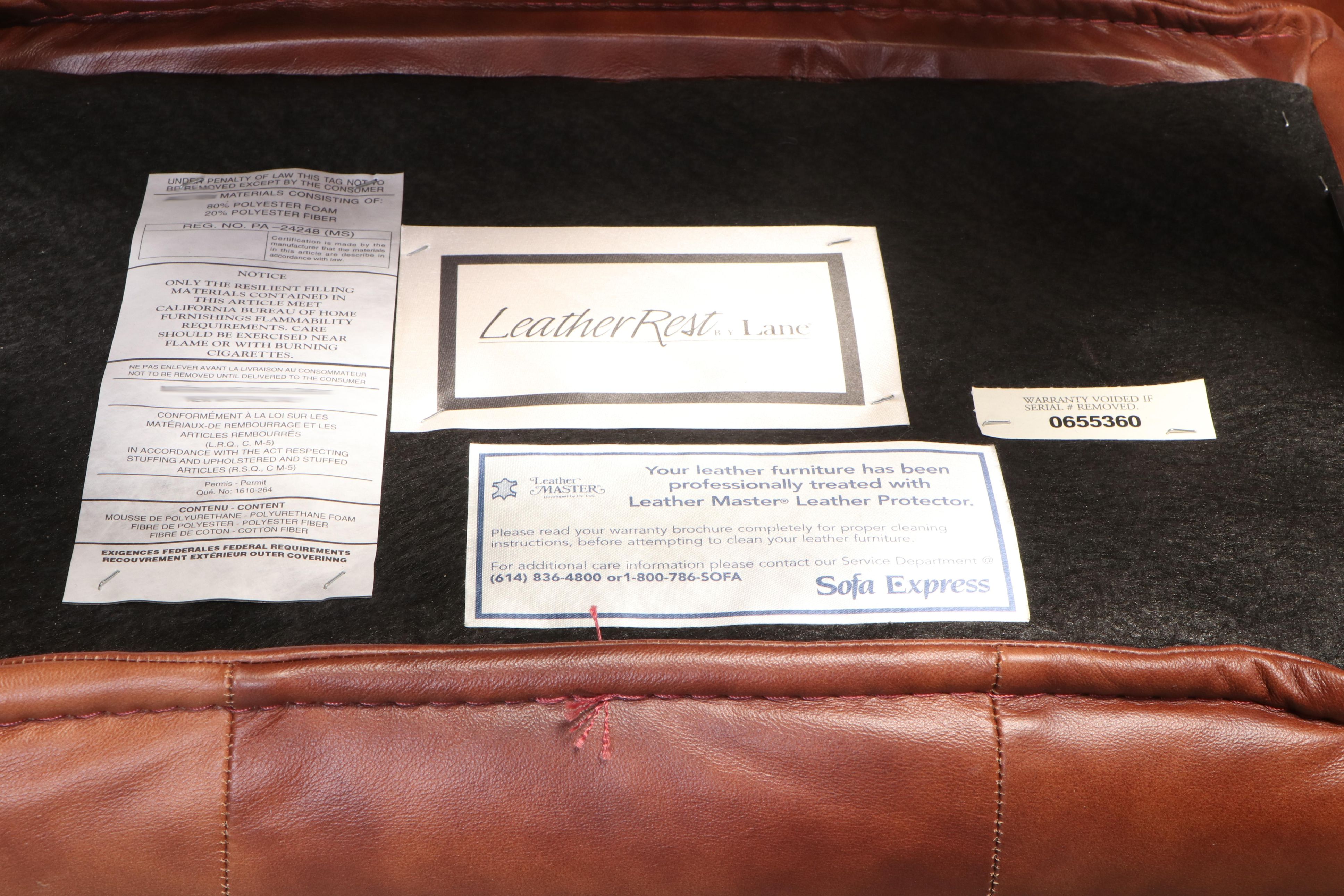 Lane Modernist Style Leather-Touch and Laminated Wood Recliner and Ottoman