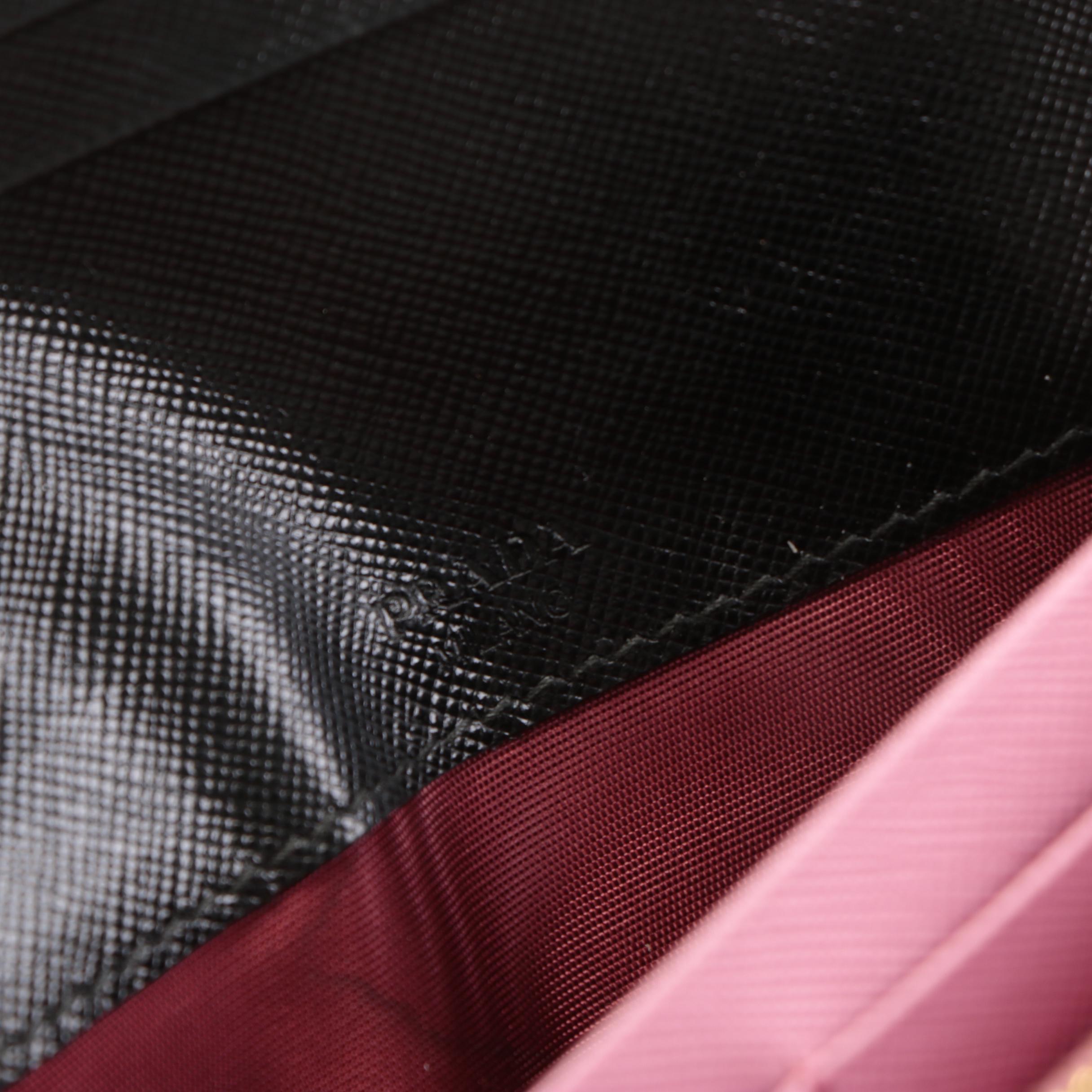 Prada Flap Front Continental Wallet in Calfskin Leather with Card Case and Box